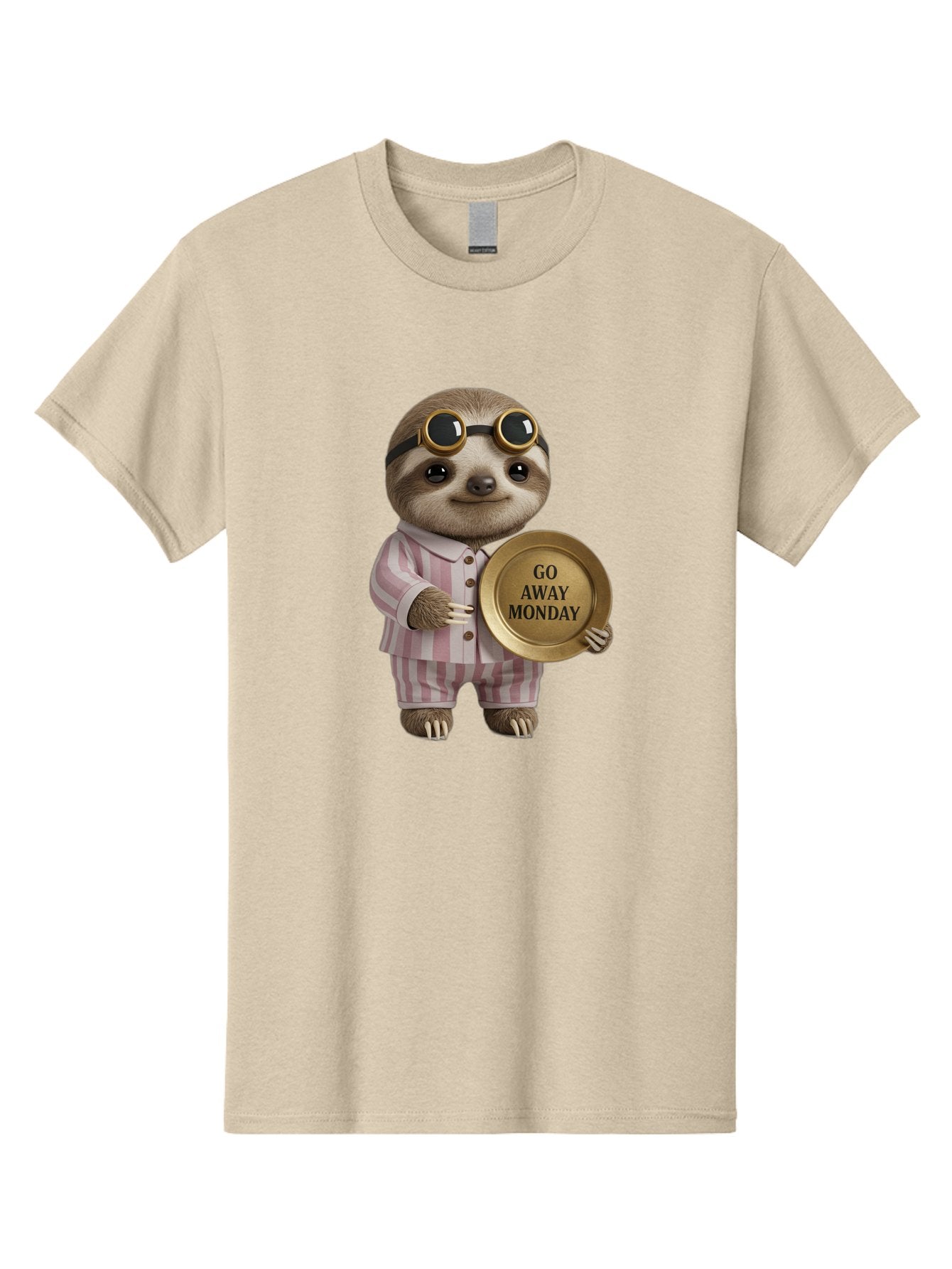 Go-Away-Monday-Sloth Men'S Graphic Tee, 100% Cotton, Comfortable Casual Summer Wear, Machine Washable, Sloth In Pajamas, Funny Meme, Humorous Animal, Relaxing Vibe, Lazy Monday, Humor, Quirky Character, Comical Animal, Funny Illustration Bae460 14