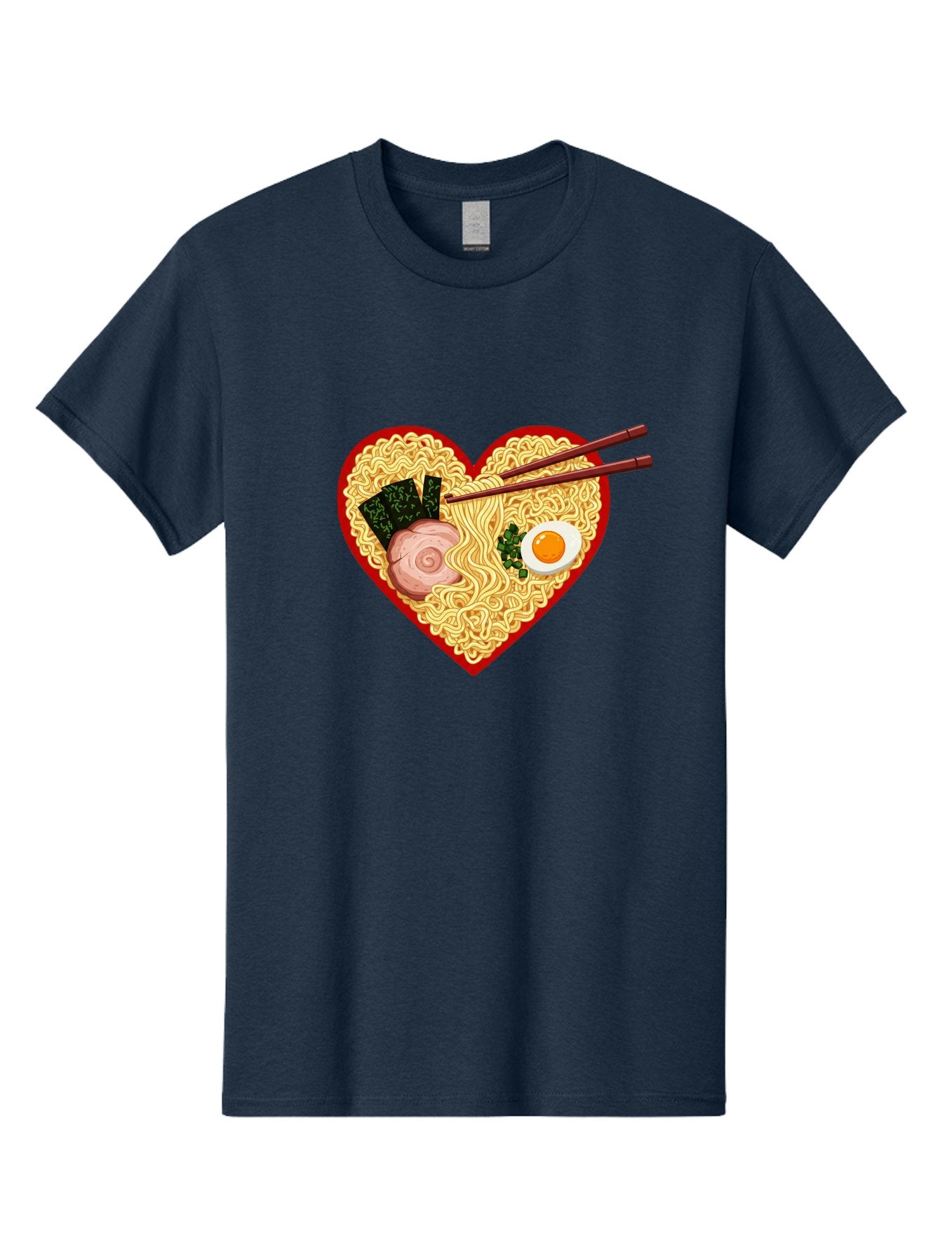 Heart-Shaped-Ramen-Noodles Men'S Graphic Tee, 100% Cotton, Comfortable Casual Summer Wear, Machine Washable, Ramen Noodles, Heart-Shaped Bowl, Chopsticks, Soft-Boiled Egg, Sliced Pork, Seaweed, Green Onions, Asian Cuisine, Japanese Food, Bae466 12