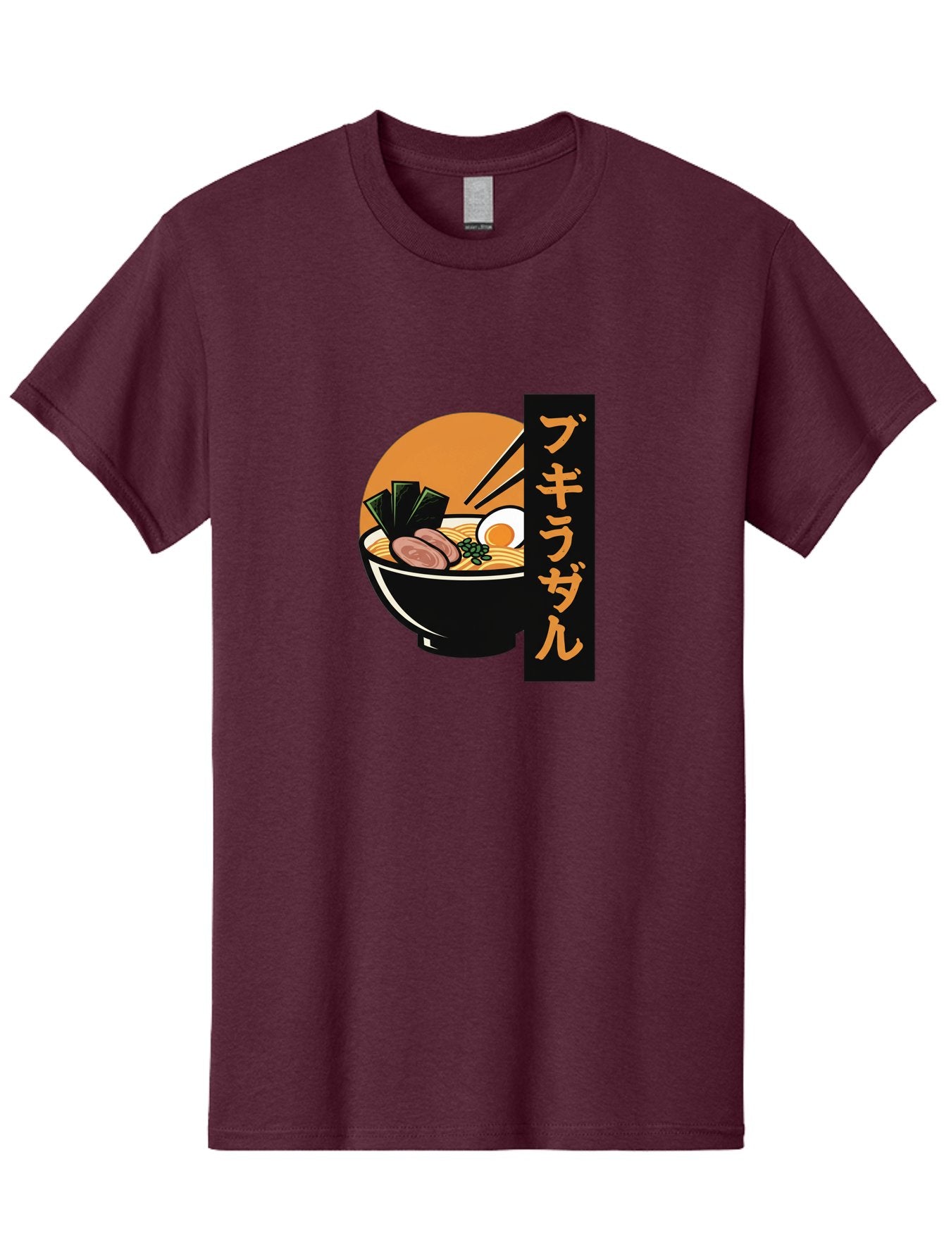 Hukirasa Men'S Graphic Tee, 100% Cotton, Comfortable Casual Summer Wear, Machine Washable, Bowl Of Ramen, Japanese Noodle Soup, Egg, Meat, Seaweed, Chopsticks, Japanese Cuisine, Food Illustration, Savory Dish Bae469 15