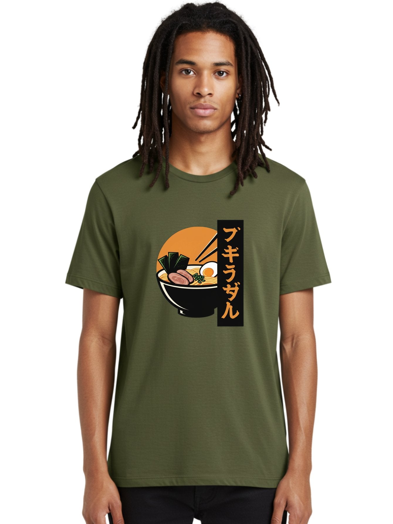Hukirasa Men'S Graphic Tee, 100% Cotton, Comfortable Casual Summer Wear, Machine Washable, Bowl Of Ramen, Japanese Noodle Soup, Egg, Meat, Seaweed, Chopsticks, Japanese Cuisine, Food Illustration, Savory Dish Bae469 24