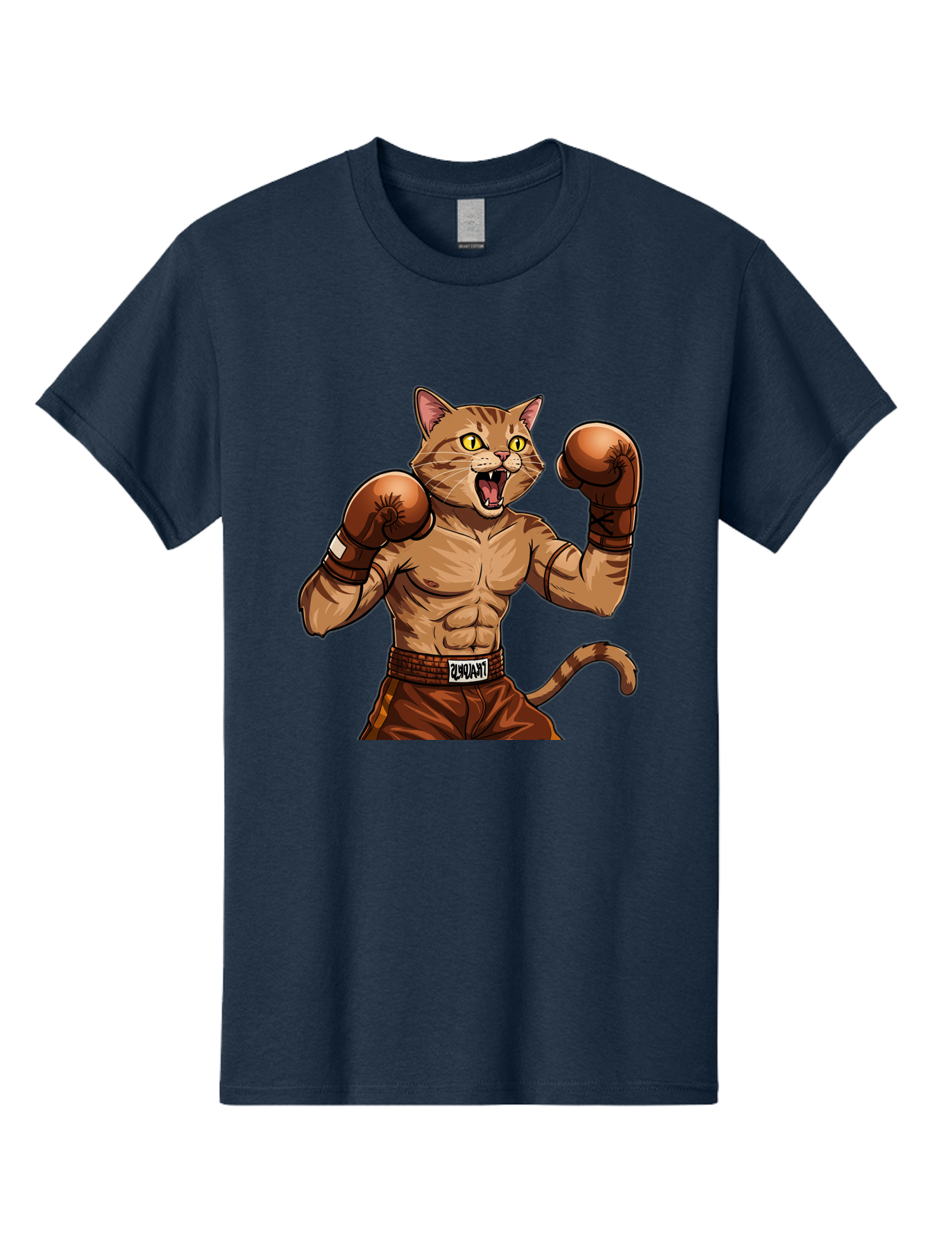 Itnumba Men'S Graphic Tee, 100% Cotton, Comfortable Casual Summer Wear, Machine Washable, Boxing Cat, Cartoon Character, Muscular Feline, Boxing Gloves, Fitness Motivation, Fun Illustration, Tabby Cat, Humorous Design, Anthropomorphic Cat Bae472 11