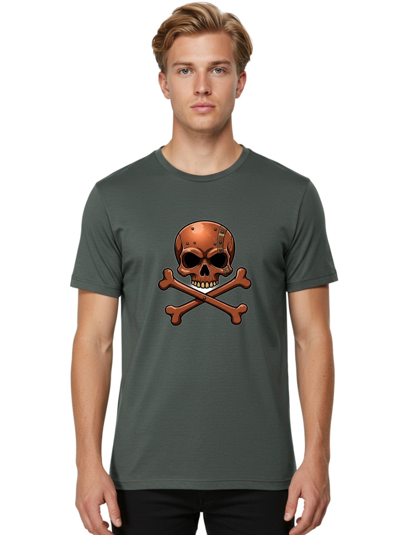Jolly-Roger-Skull-And-Bones Men'S Graphic Tee, 100% Cotton, Comfortable Casual Summer Wear, Machine Washable, Skull And Crossbones, Pirate Symbol, Jolly Roger, Danger Sign, Warning Symbol, Pirate Flag, Crossbones Symbol, Skull Icon Bae474 29
