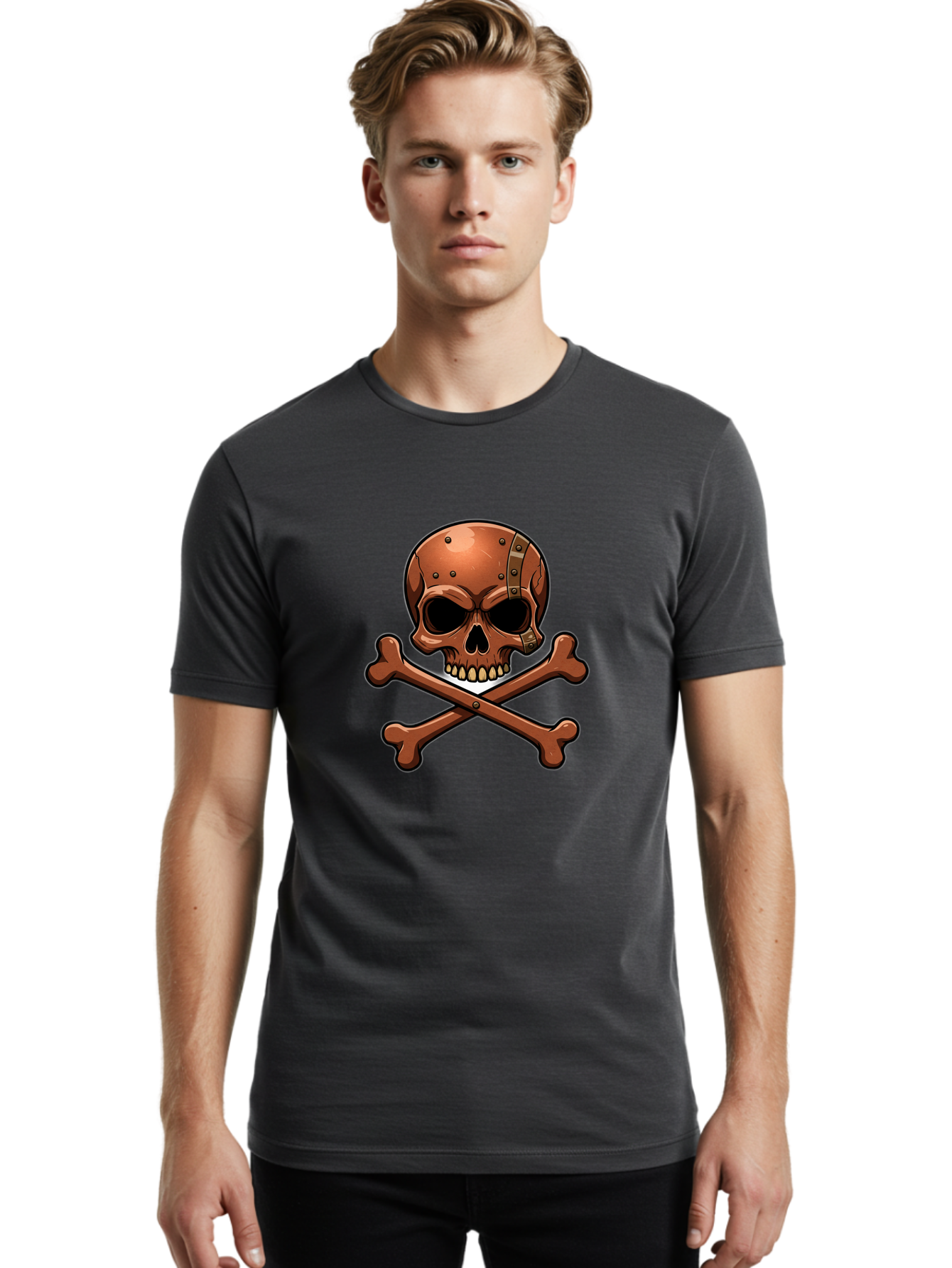 Jolly-Roger-Skull-And-Bones Men'S Graphic Tee, 100% Cotton, Comfortable Casual Summer Wear, Machine Washable, Skull And Crossbones, Pirate Symbol, Jolly Roger, Danger Sign, Warning Symbol, Pirate Flag, Crossbones Symbol, Skull Icon Bae474 22