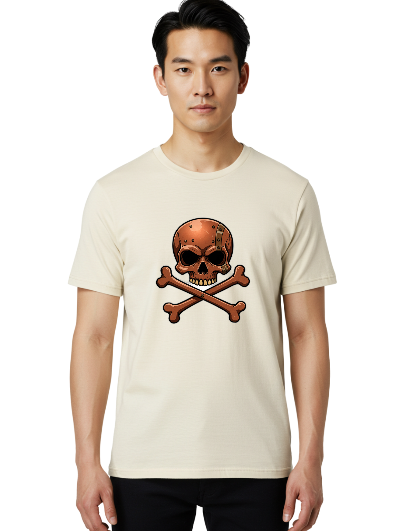 Jolly-Roger-Skull-And-Bones Men'S Graphic Tee, 100% Cotton, Comfortable Casual Summer Wear, Machine Washable, Skull And Crossbones, Pirate Symbol, Jolly Roger, Danger Sign, Warning Symbol, Pirate Flag, Crossbones Symbol, Skull Icon Bae474 21