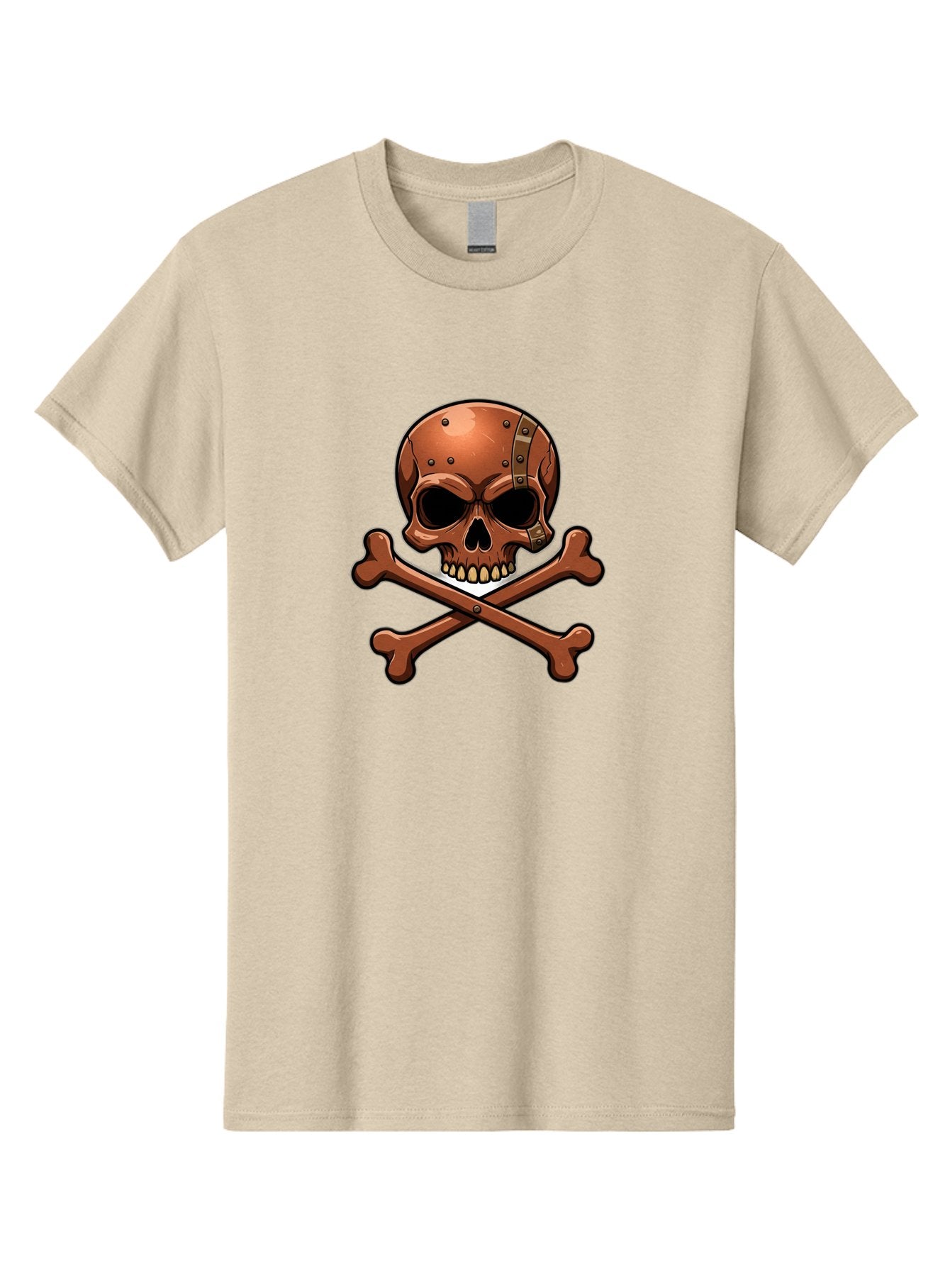 Jolly-Roger-Skull-And-Bones Men'S Graphic Tee, 100% Cotton, Comfortable Casual Summer Wear, Machine Washable, Skull And Crossbones, Pirate Symbol, Jolly Roger, Danger Sign, Warning Symbol, Pirate Flag, Crossbones Symbol, Skull Icon Bae474 3