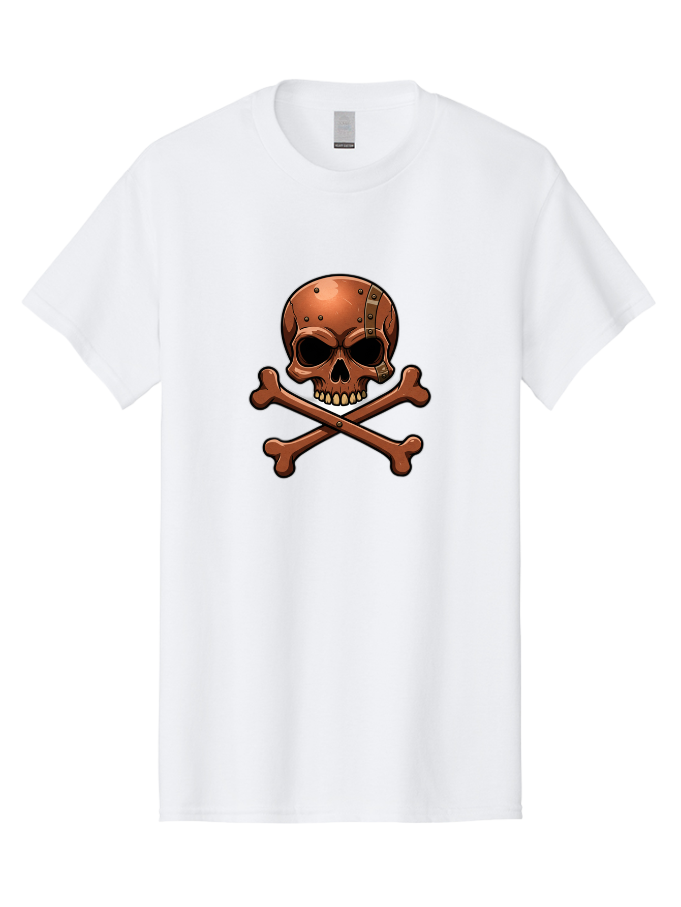 Jolly-Roger-Skull-And-Bones Men'S Graphic Tee, 100% Cotton, Comfortable Casual Summer Wear, Machine Washable, Skull And Crossbones, Pirate Symbol, Jolly Roger, Danger Sign, Warning Symbol, Pirate Flag, Crossbones Symbol, Skull Icon Bae474 3