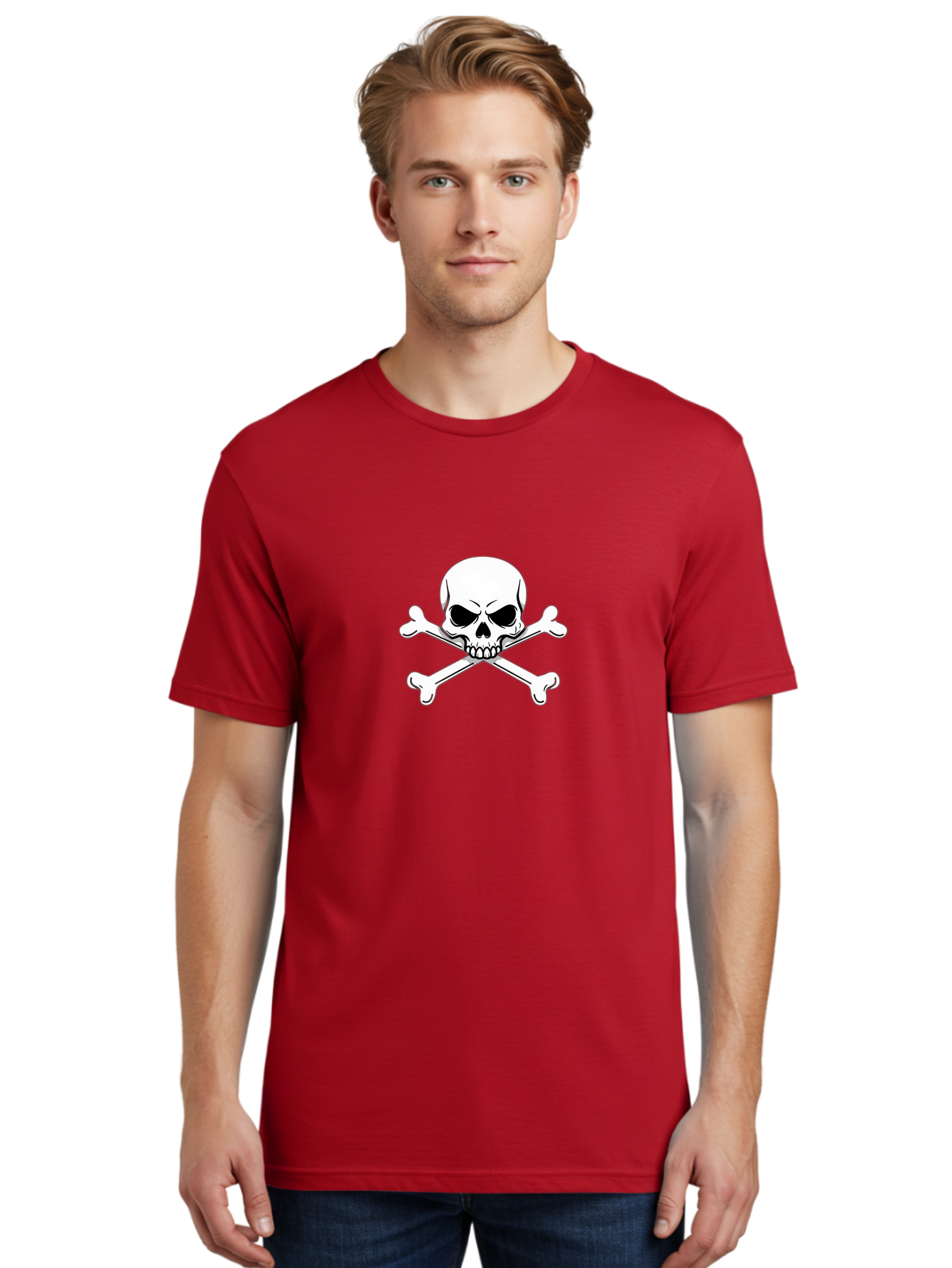 Jolly-Roger-Skull-And-Crossbones Men'S Graphic Tee, 100% Cotton, Comfortable Casual Summer Wear, Machine Washable, Skull And Crossbones, Pirate Symbol, Danger Warning, Jolly Roger Flag, Pirate Flag, Skull Illustration, Pirate Emblem, Bae475 16