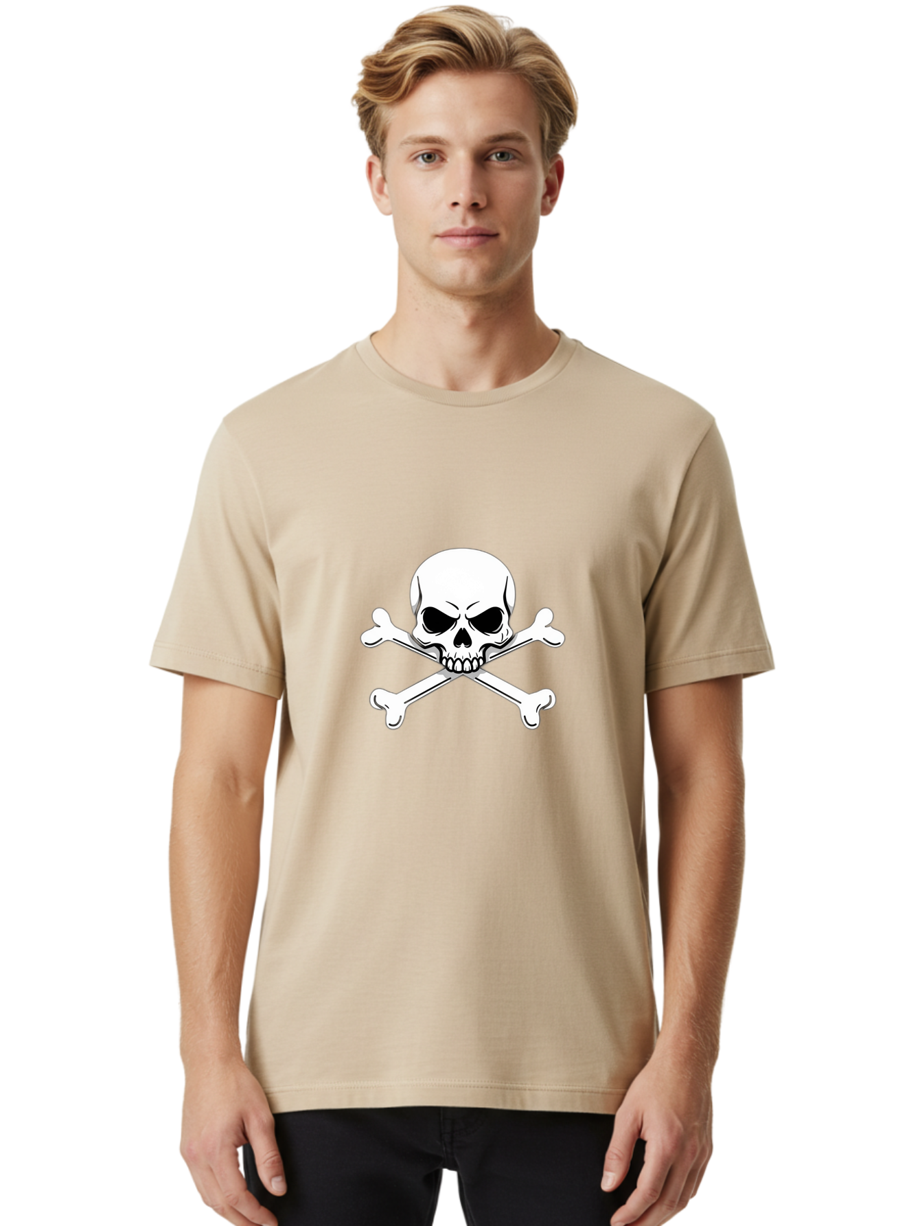 Jolly-Roger-Skull-And-Crossbones Men'S Graphic Tee, 100% Cotton, Comfortable Casual Summer Wear, Machine Washable, Skull And Crossbones, Pirate Symbol, Danger Warning, Jolly Roger Flag, Pirate Flag, Skull Illustration, Pirate Emblem, Bae475 20