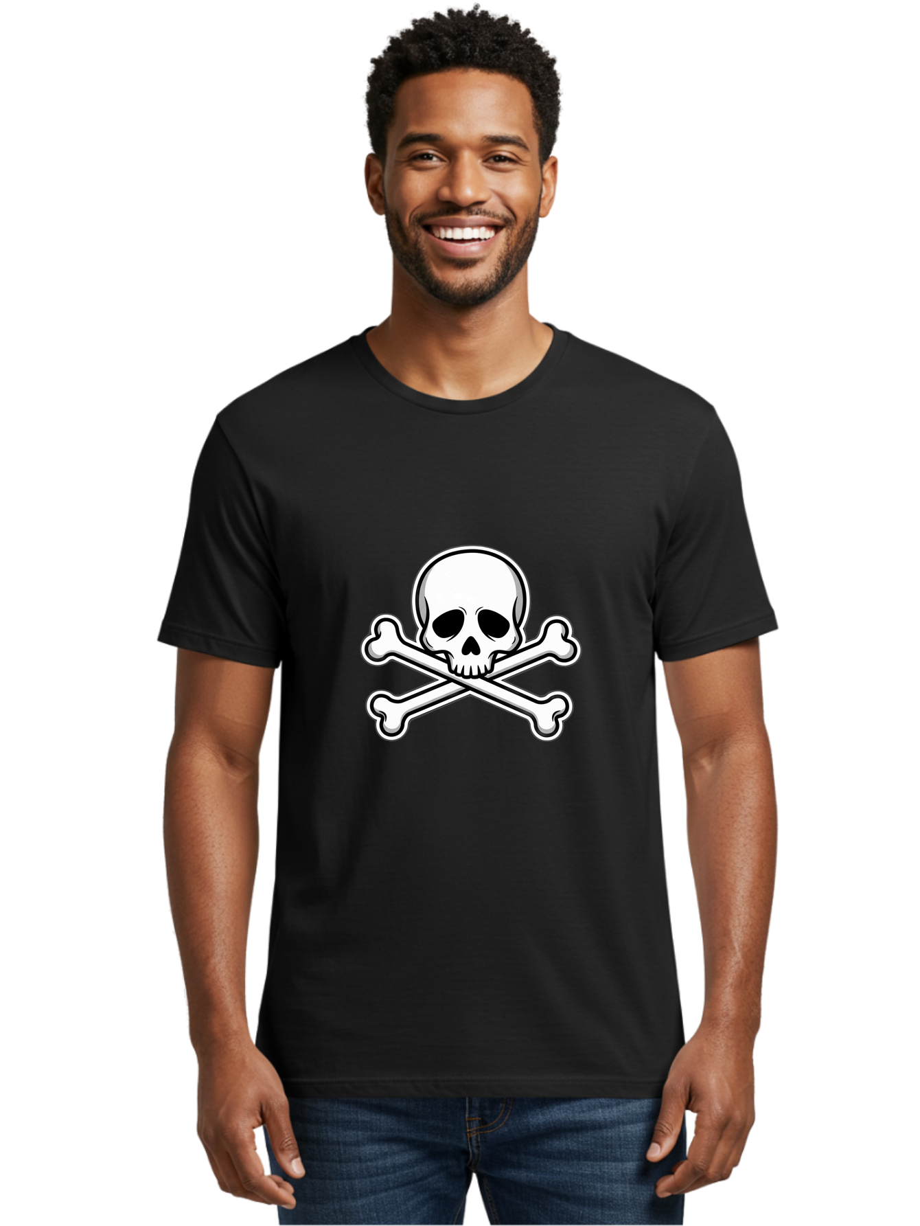Jolly-Roger-Skull Men'S Graphic Tee, 100% Cotton, Comfortable Casual Summer Wear, Machine Washable, Skull And Crossbones, Pirate Symbol, Danger Sign, Warning Sign, Pirate Flag, Danger Alert, Caution Symbol Bae476 20
