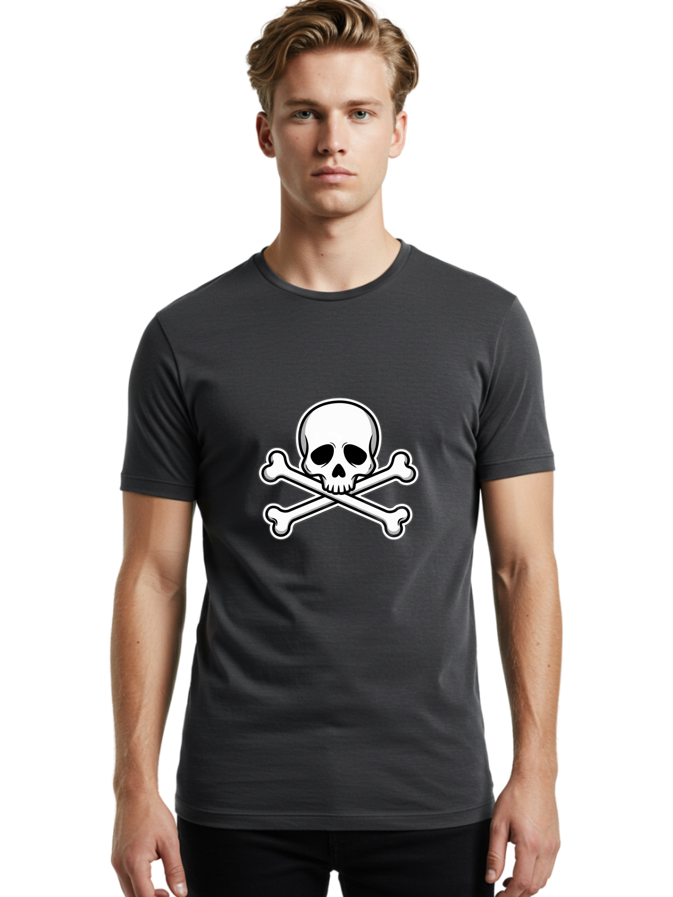 Jolly-Roger-Skull Men'S Graphic Tee, 100% Cotton, Comfortable Casual Summer Wear, Machine Washable, Skull And Crossbones, Pirate Symbol, Danger Sign, Warning Sign, Pirate Flag, Danger Alert, Caution Symbol Bae476 21