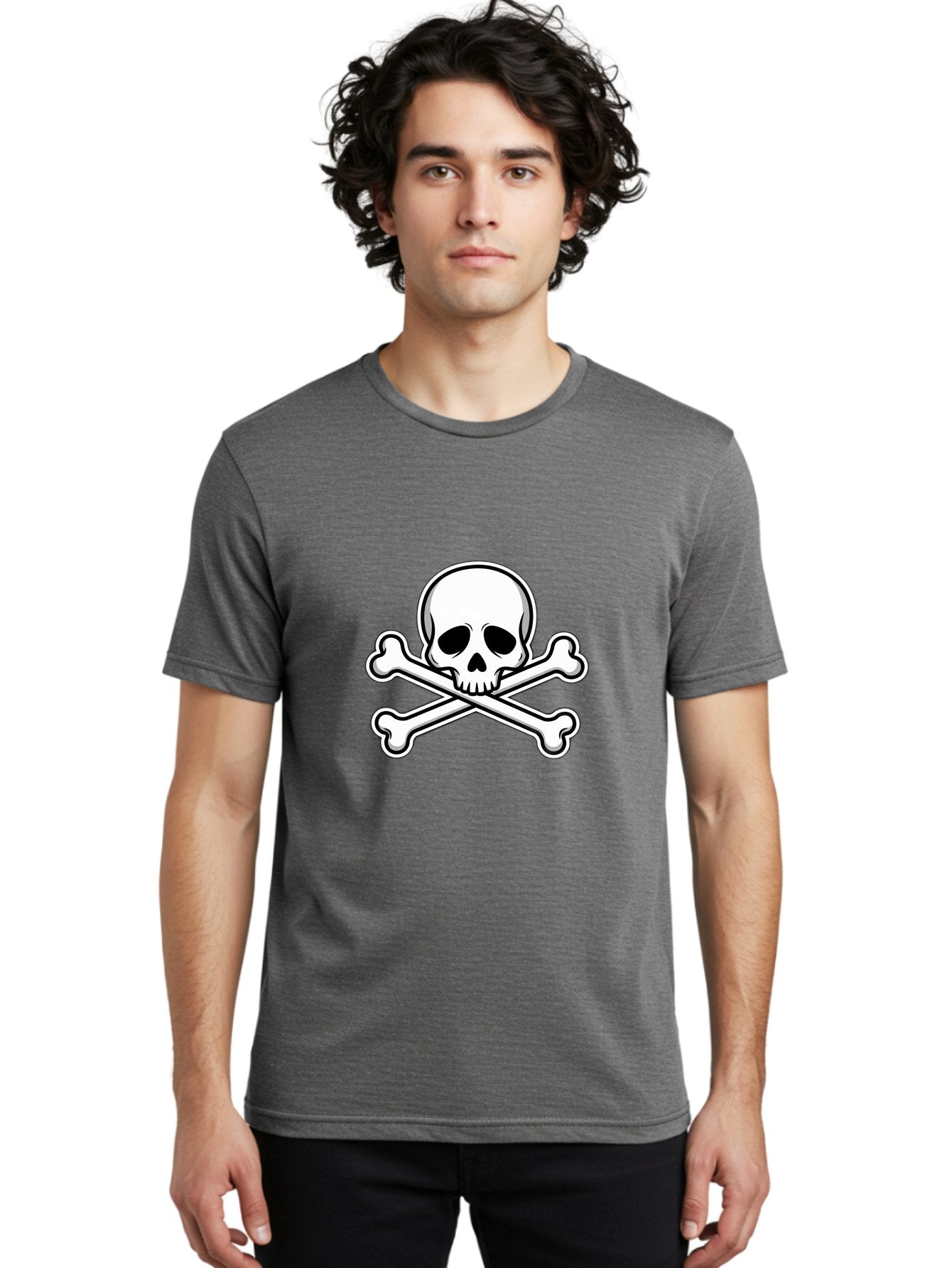 Jolly-Roger-Skull Men'S Graphic Tee, 100% Cotton, Comfortable Casual Summer Wear, Machine Washable, Skull And Crossbones, Pirate Symbol, Danger Sign, Warning Sign, Pirate Flag, Danger Alert, Caution Symbol Bae476 19