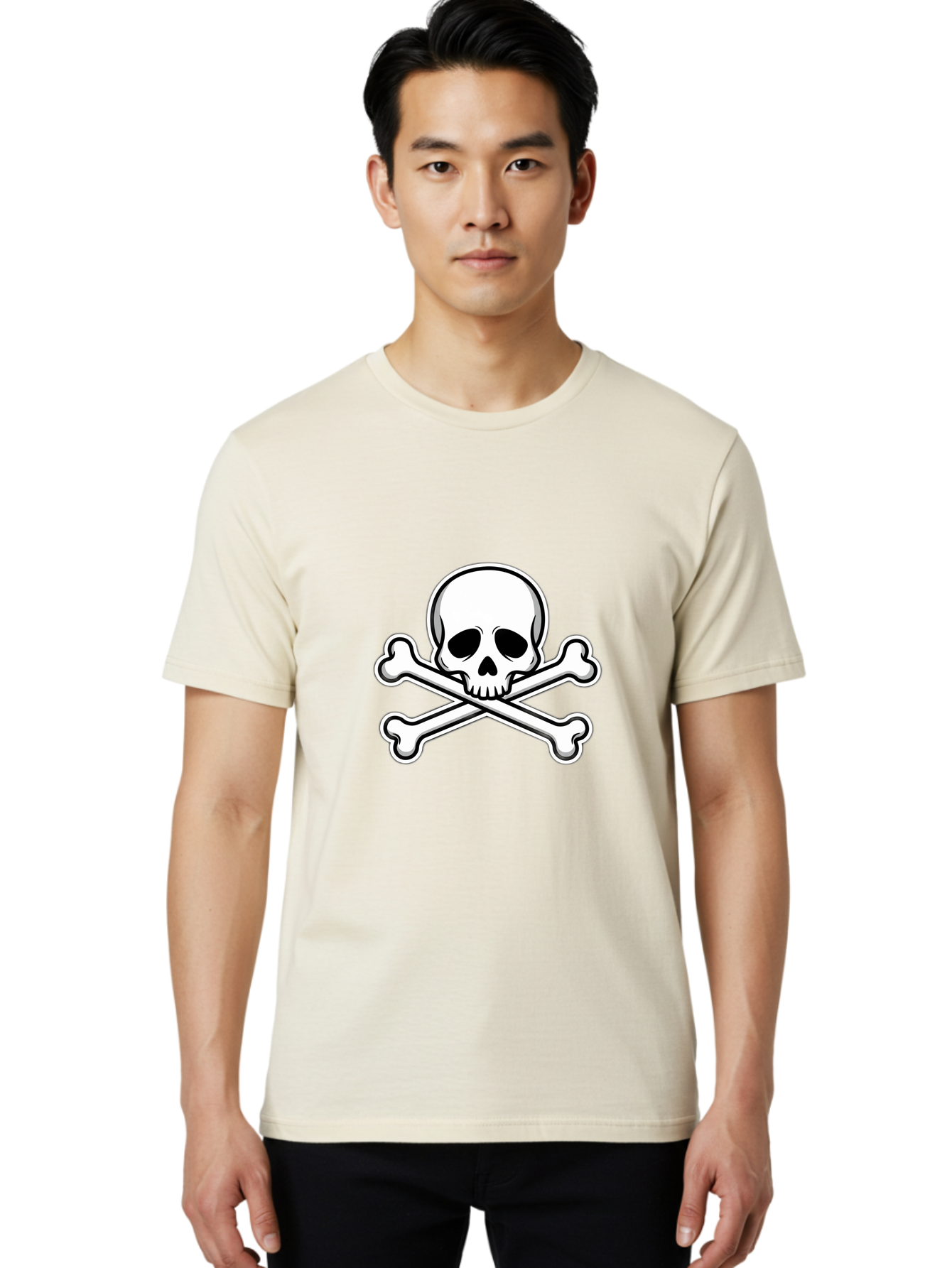 Jolly-Roger-Skull Men'S Graphic Tee, 100% Cotton, Comfortable Casual Summer Wear, Machine Washable, Skull And Crossbones, Pirate Symbol, Danger Sign, Warning Sign, Pirate Flag, Danger Alert, Caution Symbol Bae476 24
