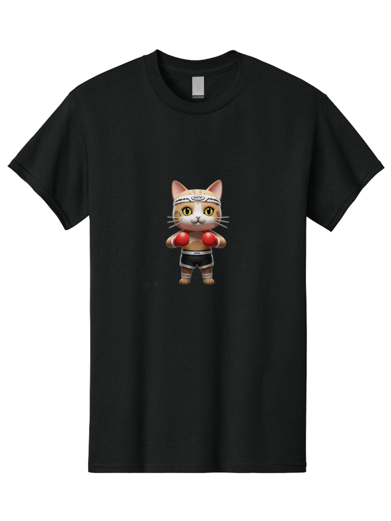 Kitten-Muay-Thai Men'S Graphic Tee, 100% Cotton, Comfortable Casual Summer Wear, Machine Washable, Cartoon Cat, Boxing Gloves, Muay Thai, Kitten Muay, Martial Arts, Fighting Cat, Animal Athlete, Cute Fighter Bae479 9