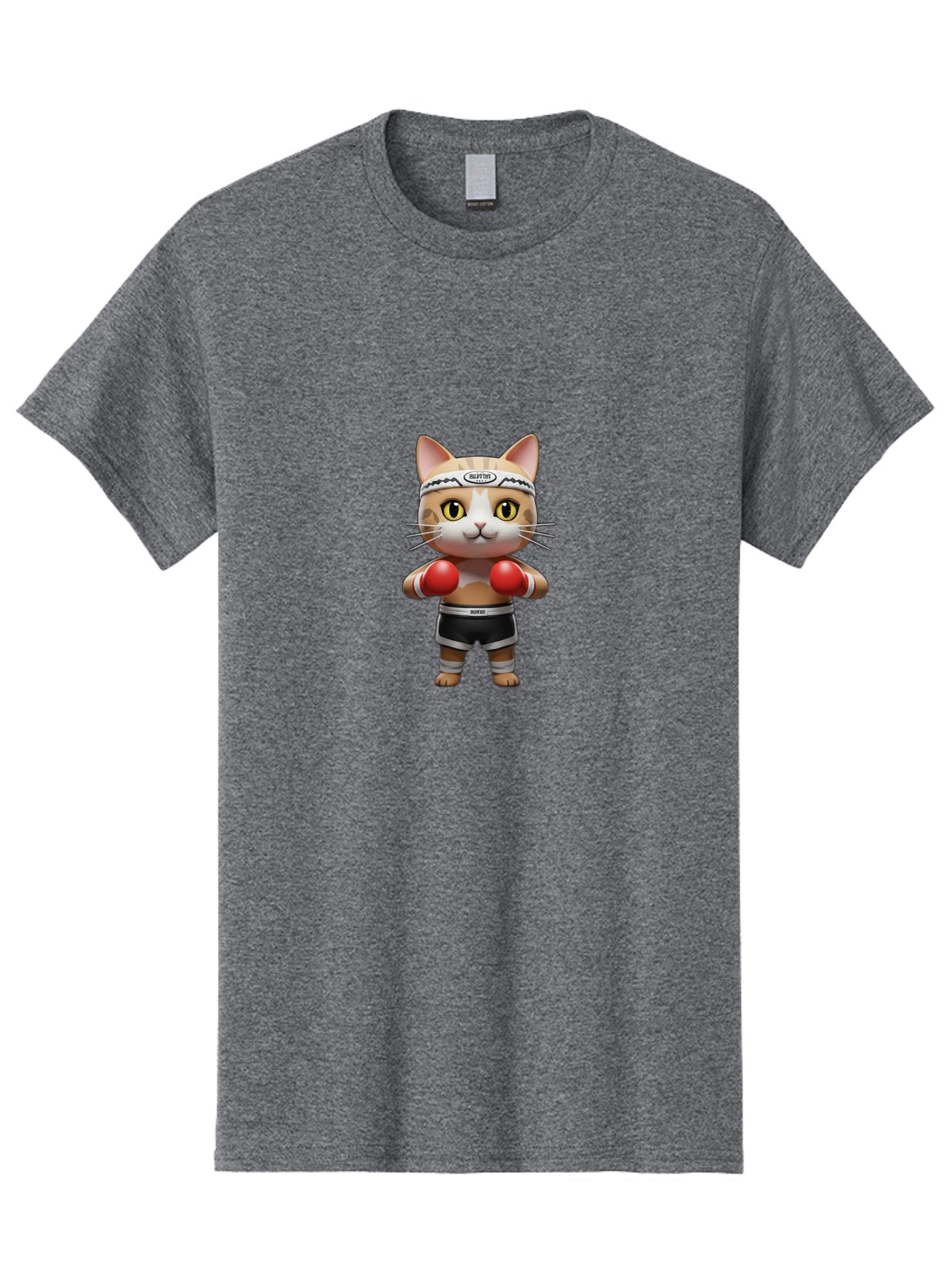Kitten-Muay-Thai Men'S Graphic Tee, 100% Cotton, Comfortable Casual Summer Wear, Machine Washable, Cartoon Cat, Boxing Gloves, Muay Thai, Kitten Muay, Martial Arts, Fighting Cat, Animal Athlete, Cute Fighter Bae479 8