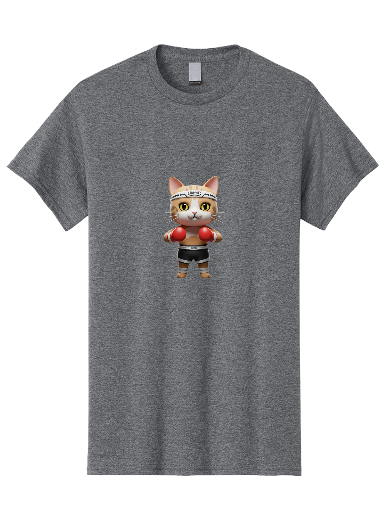 Kitten-Muay-Thai Men'S Graphic Tee, 100% Cotton, Comfortable Casual Summer Wear, Machine Washable, Cartoon Cat, Boxing Gloves, Muay Thai, Kitten Muay, Martial Arts, Fighting Cat, Animal Athlete, Cute Fighter Bae479 6