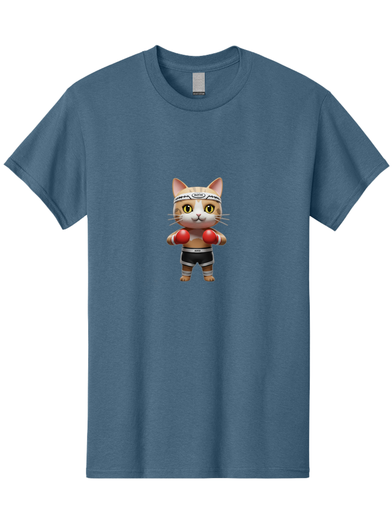 Kitten-Muay-Thai Men'S Graphic Tee, 100% Cotton, Comfortable Casual Summer Wear, Machine Washable, Cartoon Cat, Boxing Gloves, Muay Thai, Kitten Muay, Martial Arts, Fighting Cat, Animal Athlete, Cute Fighter Bae479 13