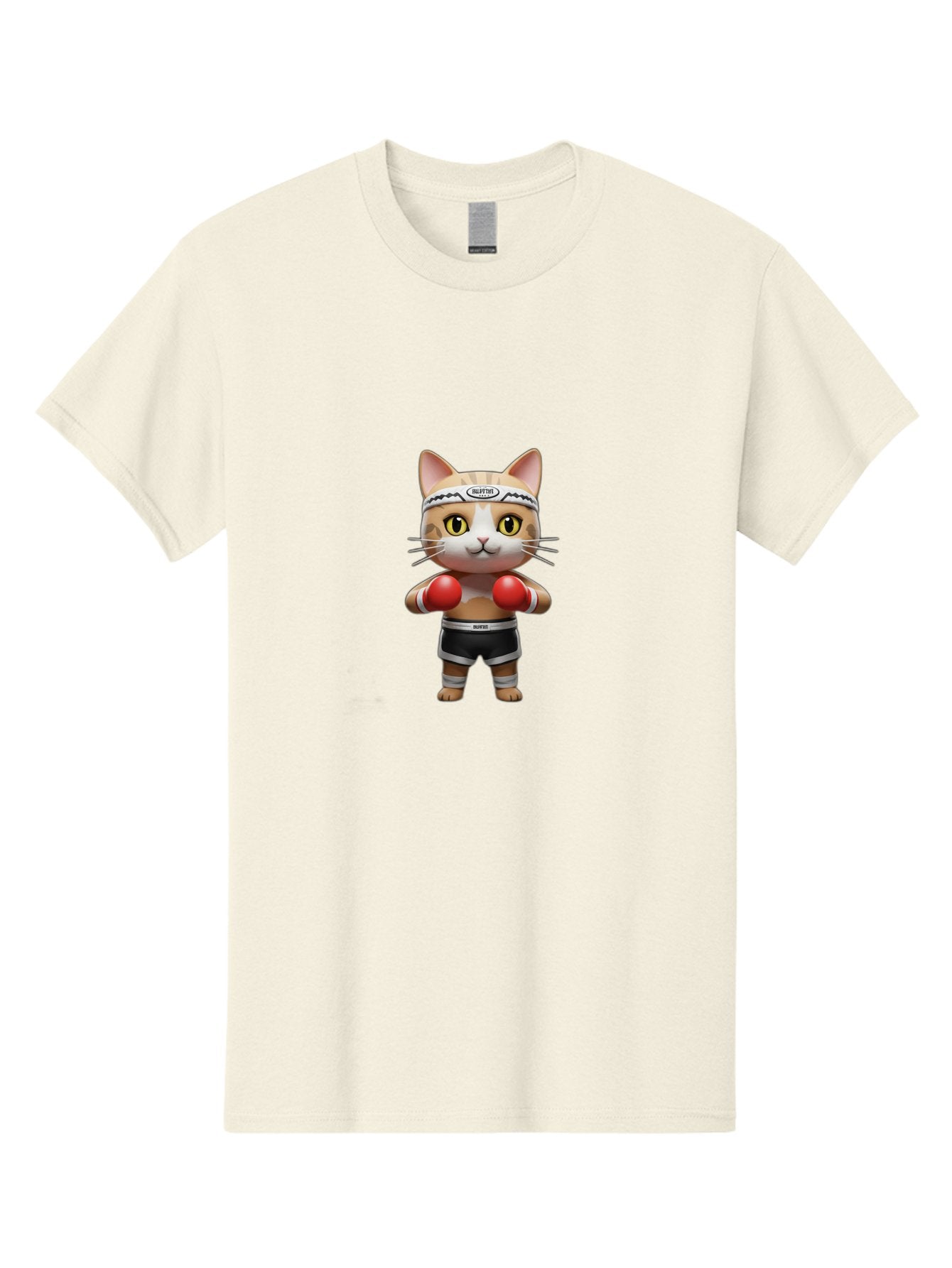 Kitten-Muay-Thai Men'S Graphic Tee, 100% Cotton, Comfortable Casual Summer Wear, Machine Washable, Cartoon Cat, Boxing Gloves, Muay Thai, Kitten Muay, Martial Arts, Fighting Cat, Animal Athlete, Cute Fighter Bae479 6
