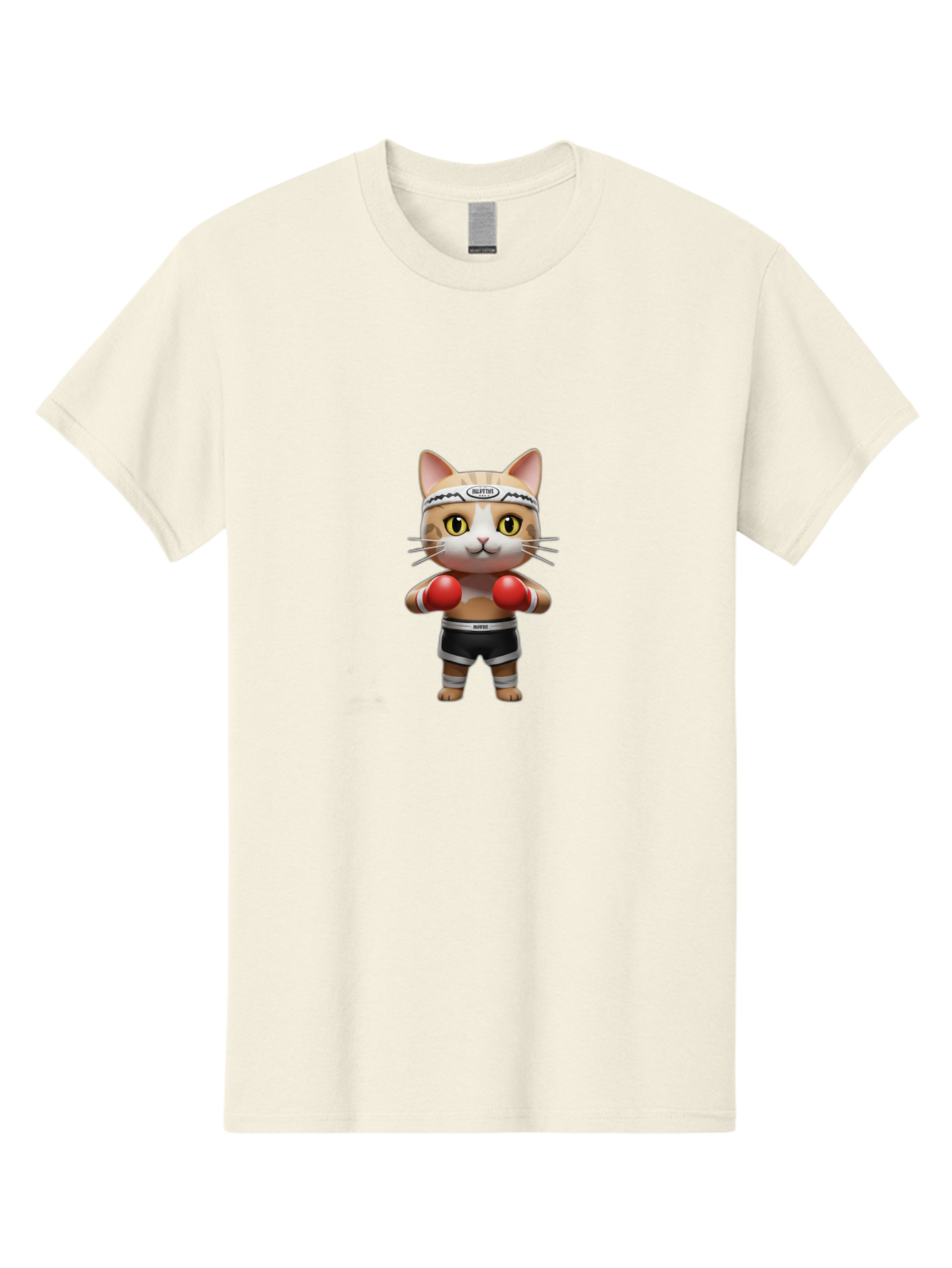 Kitten-Muay-Thai Men'S Graphic Tee, 100% Cotton, Comfortable Casual Summer Wear, Machine Washable, Cartoon Cat, Boxing Gloves, Muay Thai, Kitten Muay, Martial Arts, Fighting Cat, Animal Athlete, Cute Fighter Bae479 7