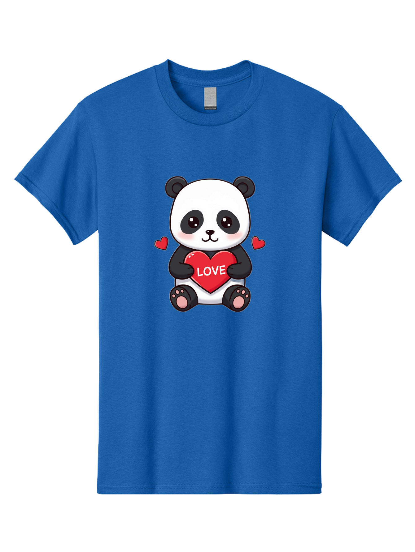Love-Panda Men'S Graphic Tee, 100% Cotton, Comfortable Casual Summer Wear, Machine Washable, Cute Panda Bear, Love Heart, Red Heart With Love, Adorable Cartoon Character, Kawaii Illustration, Heartwarming Scene, Panda Love Bae486 15