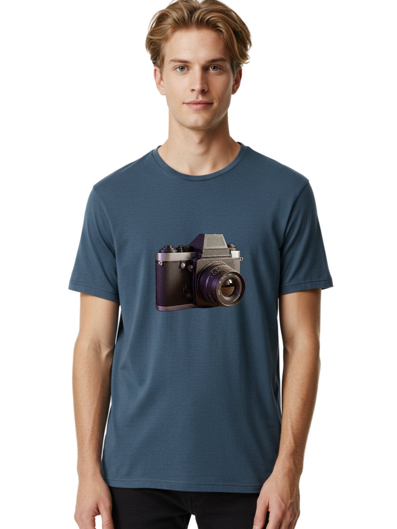 Mamiya-Camera Men'S Graphic Tee, 100% Cotton, Comfortable Casual Summer Wear, Machine Washable, Classic Camera, Vintage Photography, Retro Style, Film Camera, Mc Jupiter 37A, Manual Lens, 135Mm F3.5, Photography Equipment, Camera Lens Bae488 17