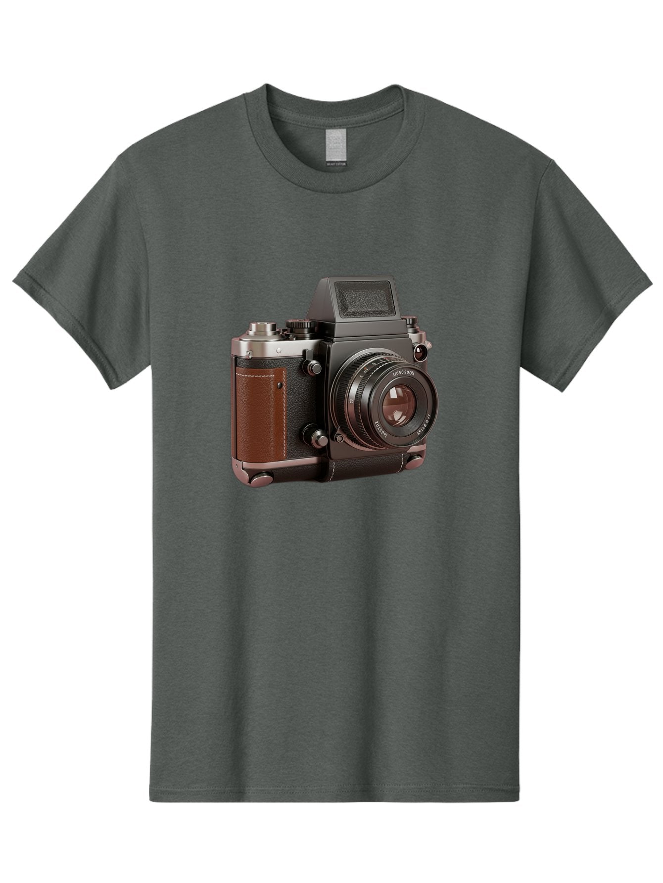 Mamiya-Sekor-50Mm-F-1-7-Lens-On-Camera-Body Men'S Graphic Tee, 100% Cotton, Comfortable Casual Summer Wear, Machine Washable, Hasselblad 500C Camera, Medium Format Camera, Hasselblad Lens, Photography Equipment, Vintage Camera, Classic Design, Bae489