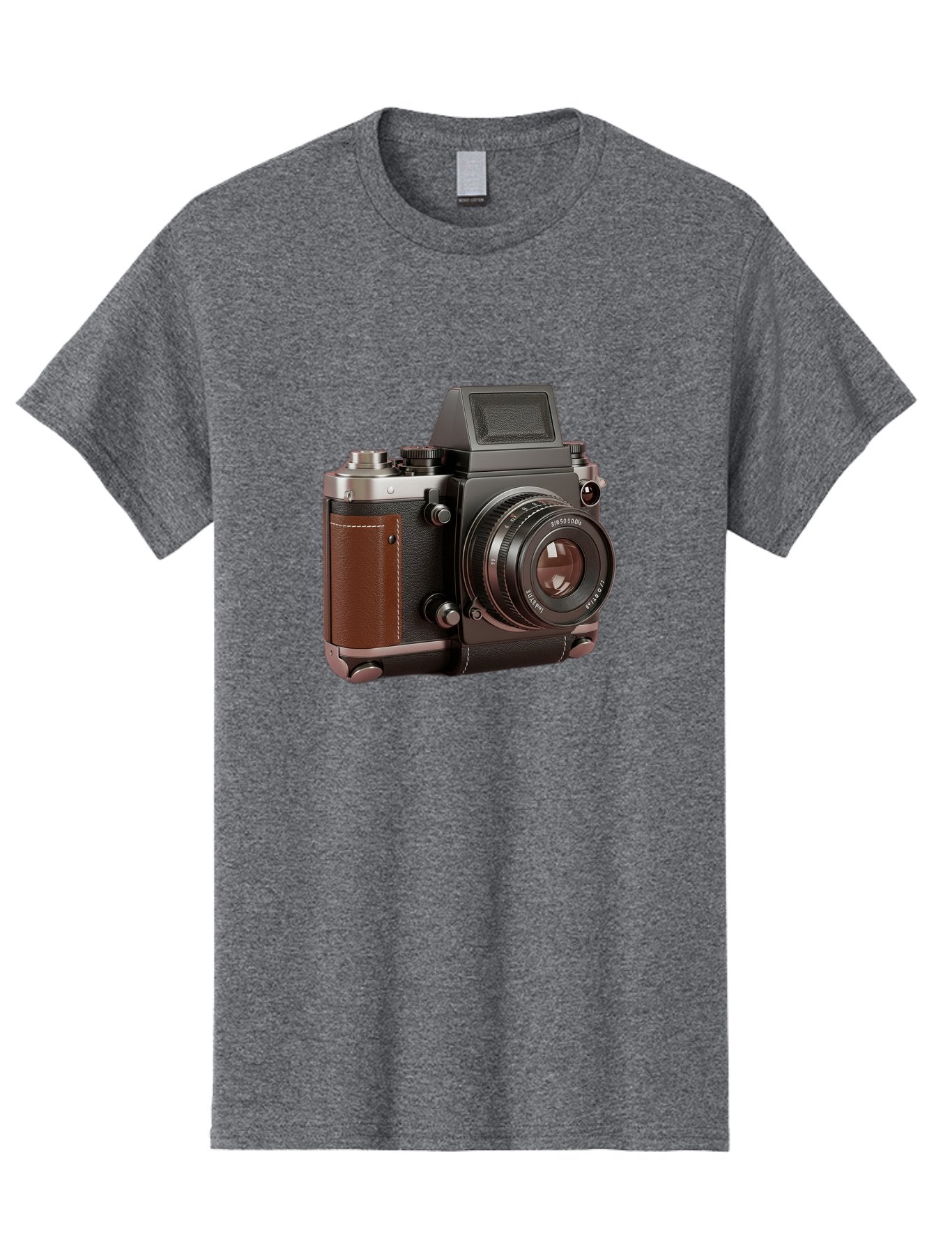 Mamiya-Sekor-50Mm-F-1-7-Lens-On-Camera-Body Men'S Graphic Tee, 100% Cotton, Comfortable Casual Summer Wear, Machine Washable, Hasselblad 500C Camera, Medium Format Camera, Hasselblad Lens, Photography Equipment, Vintage Camera, Classic Design, Bae489