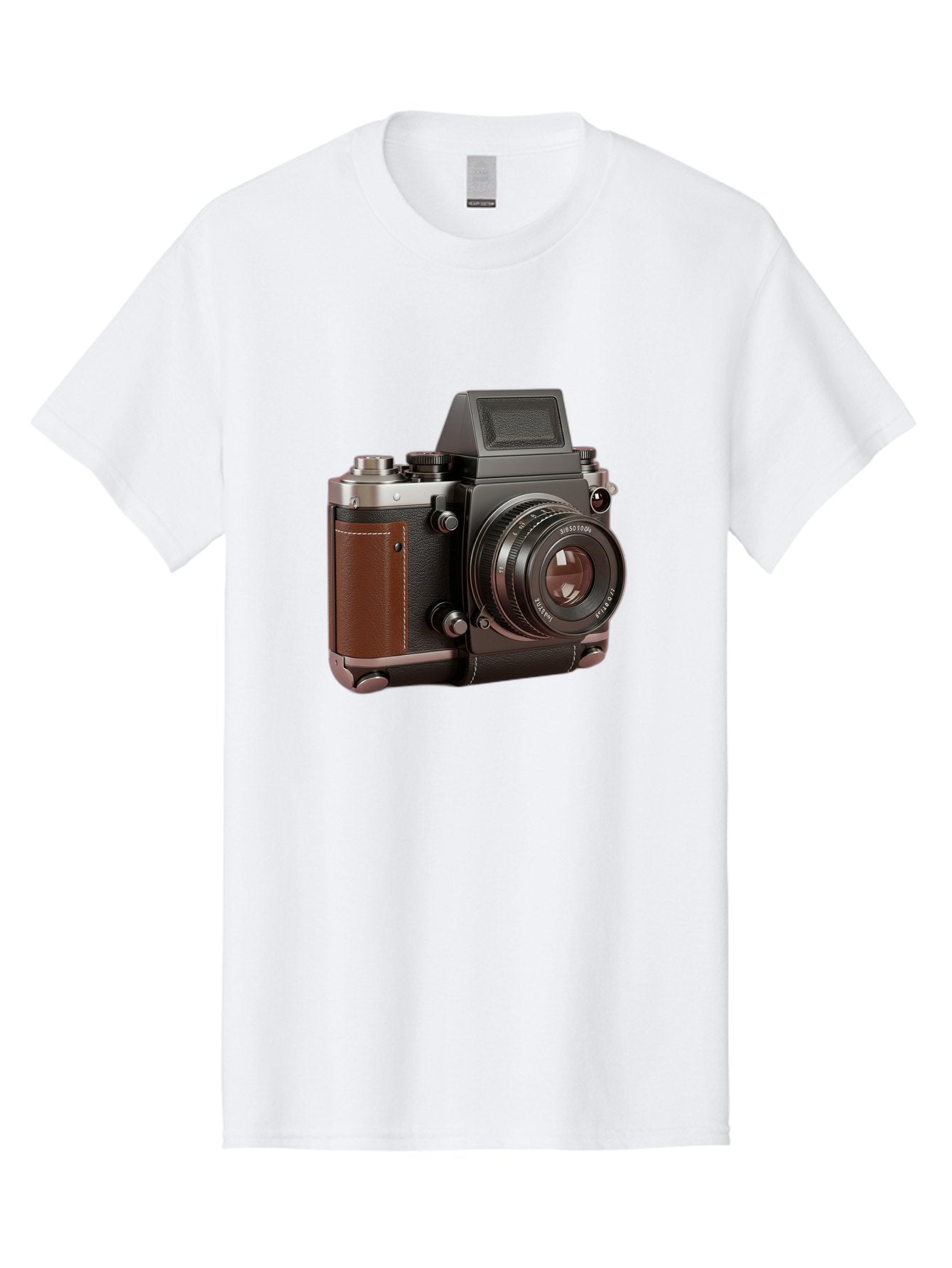 Mamiya-Sekor-50Mm-F-1-7-Lens-On-Camera-Body Men'S Graphic Tee, 100% Cotton, Comfortable Casual Summer Wear, Machine Washable, Hasselblad 500C Camera, Medium Format Camera, Hasselblad Lens, Photography Equipment, Vintage Camera, Classic Design, Bae489 4