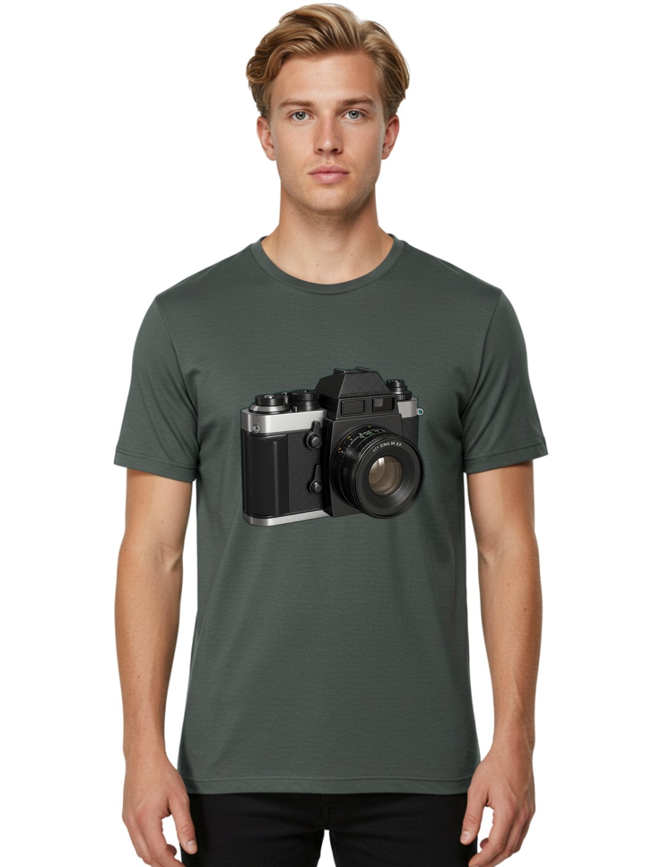 Mc-Lens-50Mm-F2 Men'S Graphic Tee, 100% Cotton, Comfortable Casual Summer Wear, Machine Washable, Vintage Camera, Photography Equipment, Film Camera, Classic Design, Black And Silver, Camera Lens, Photography Gear, Lc Ersin 28 Fx Lens Bae491 22