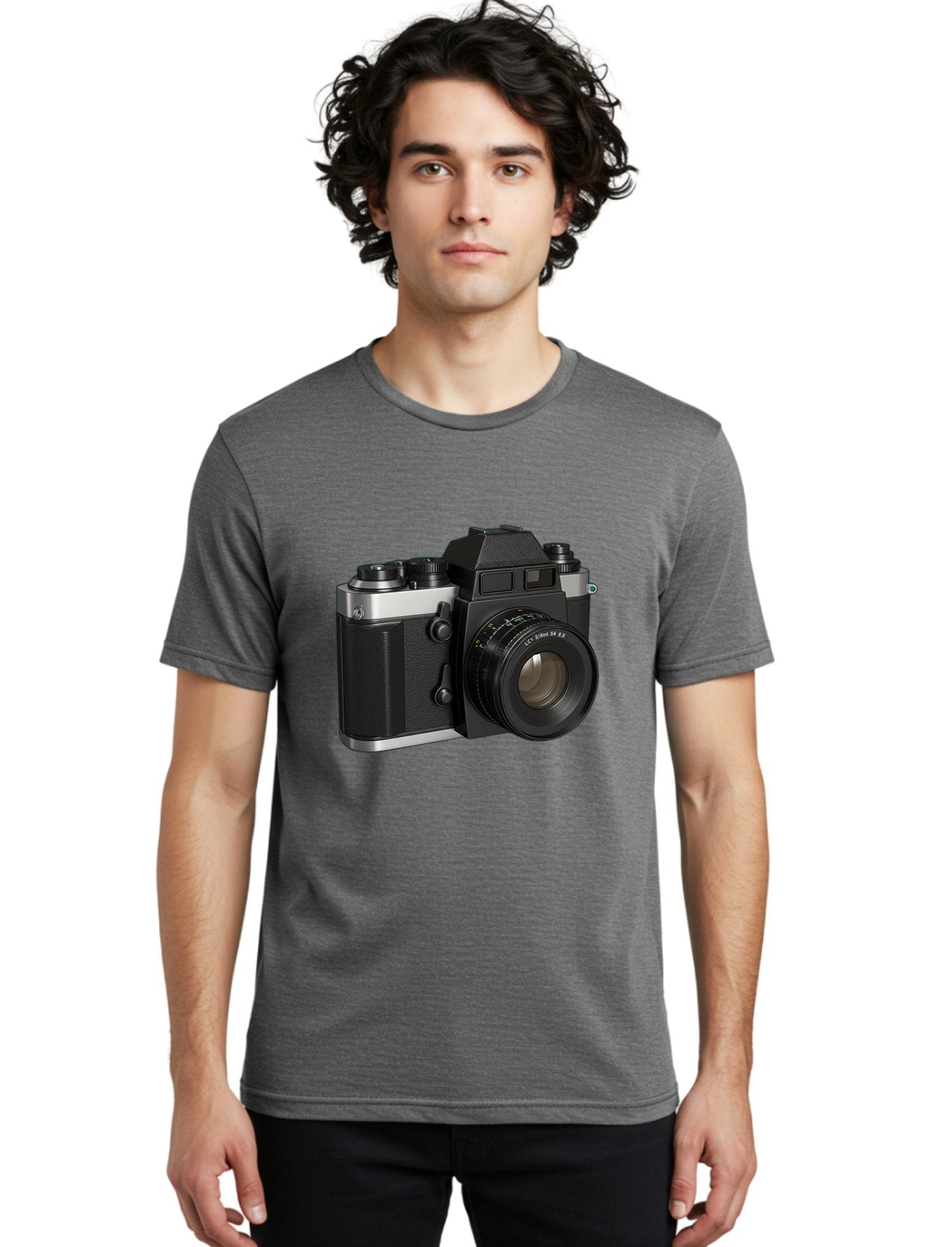 Mc-Lens-50Mm-F2 Men'S Graphic Tee, 100% Cotton, Comfortable Casual Summer Wear, Machine Washable, Vintage Camera, Photography Equipment, Film Camera, Classic Design, Black And Silver, Camera Lens, Photography Gear, Lc Ersin 28 Fx Lens Bae491 25