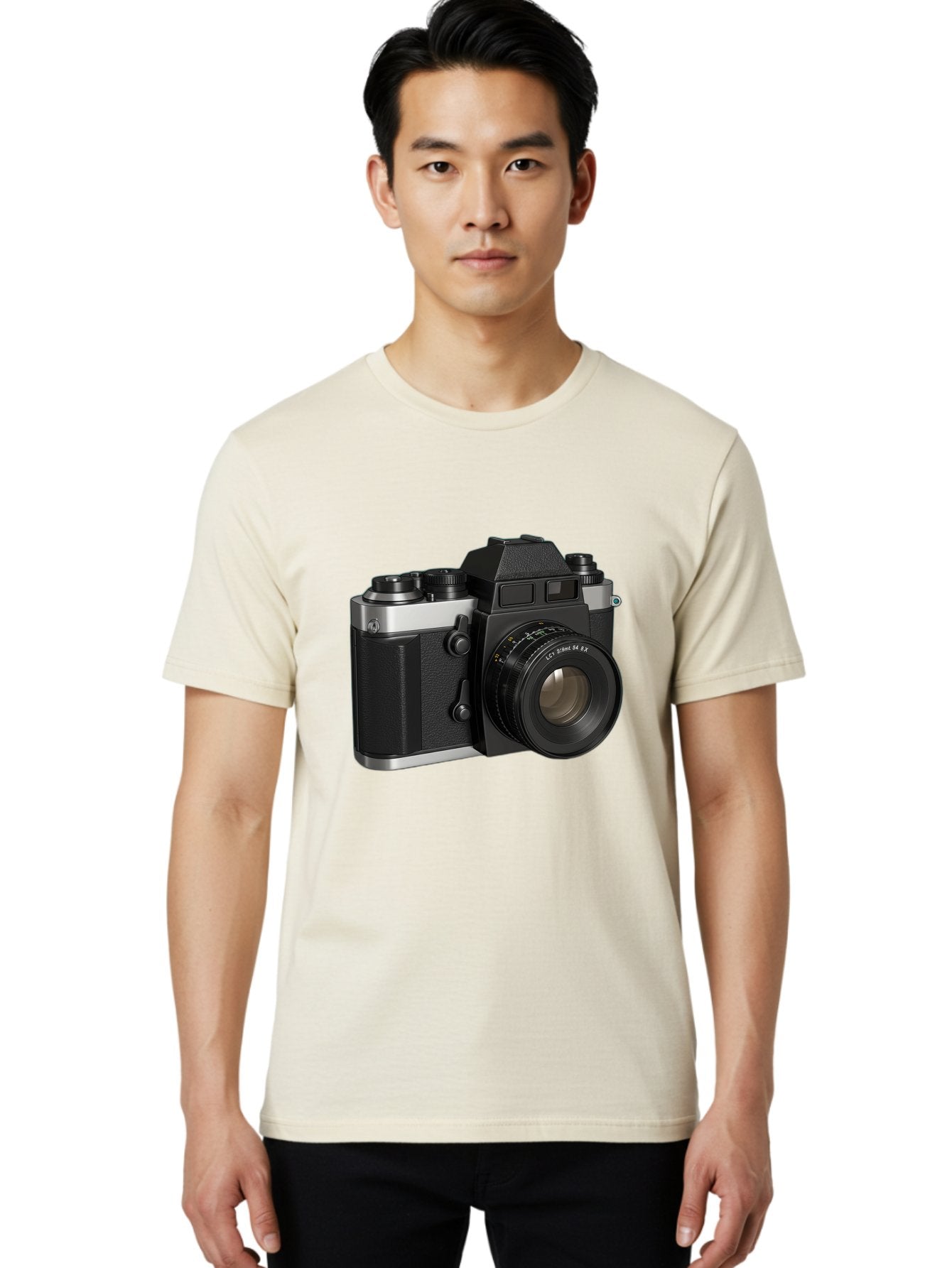 Mc-Lens-50Mm-F2 Men'S Graphic Tee, 100% Cotton, Comfortable Casual Summer Wear, Machine Washable, Vintage Camera, Photography Equipment, Film Camera, Classic Design, Black And Silver, Camera Lens, Photography Gear, Lc Ersin 28 Fx Lens Bae491 29