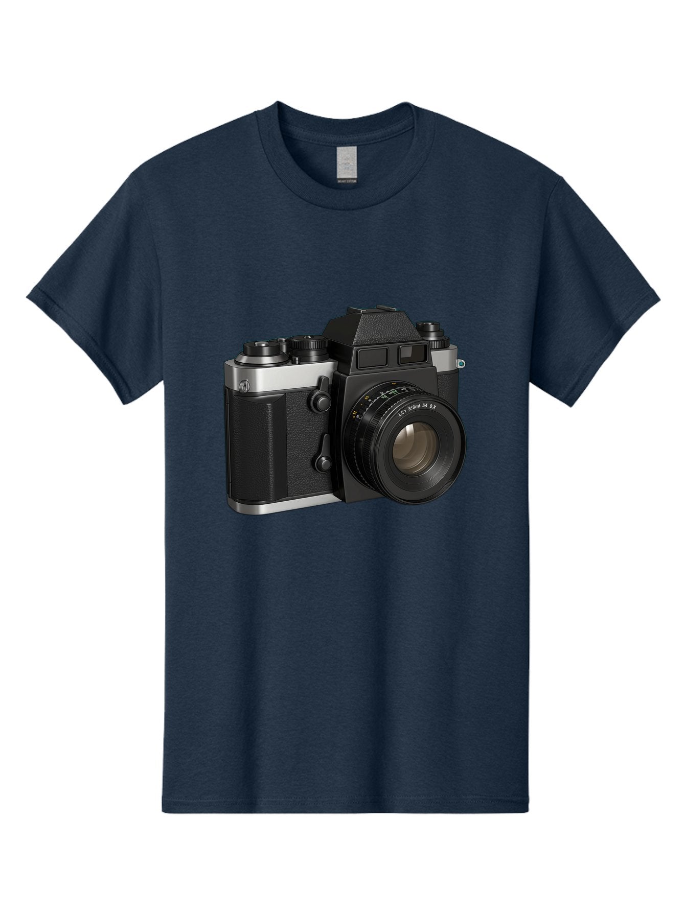 Mc-Lens-50Mm-F2 Men'S Graphic Tee, 100% Cotton, Comfortable Casual Summer Wear, Machine Washable, Vintage Camera, Photography Equipment, Film Camera, Classic Design, Black And Silver, Camera Lens, Photography Gear, Lc Ersin 28 Fx Lens Bae491