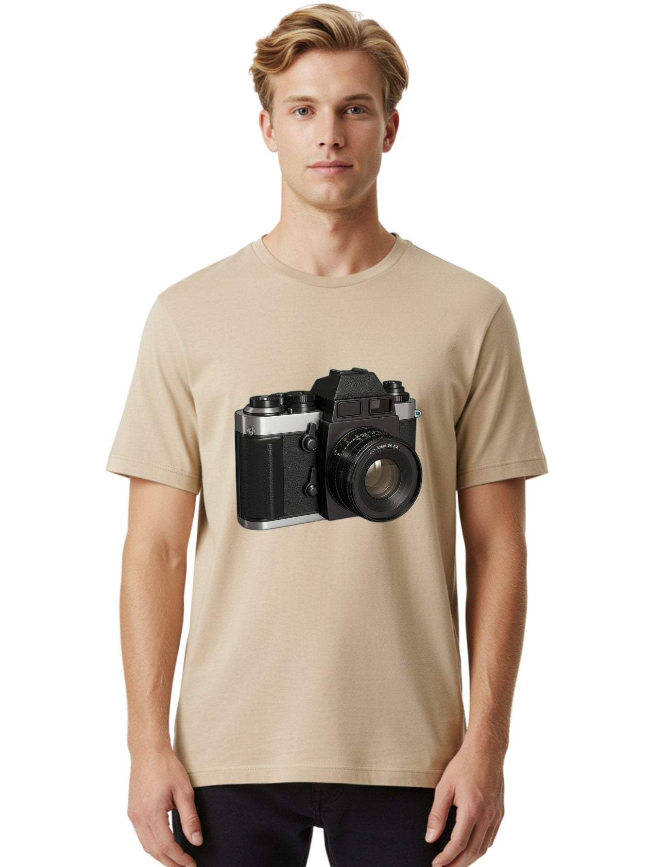 Mc-Lens-50Mm-F2 Men'S Graphic Tee, 100% Cotton, Comfortable Casual Summer Wear, Machine Washable, Vintage Camera, Photography Equipment, Film Camera, Classic Design, Black And Silver, Camera Lens, Photography Gear, Lc Ersin 28 Fx Lens Bae491 26