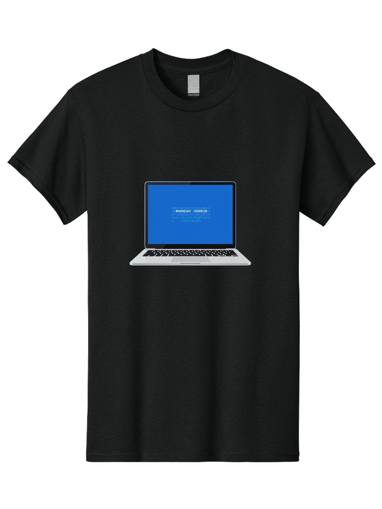 Midnday-Error Men'S Graphic Tee, 100% Cotton, Comfortable Casual Summer Wear, Machine Washable, Laptop Screen Displaying Error Message, Blue Screen Of Death, System Failure, Technical Issue, Error Code, Debugging, Technology Problem, Bae494