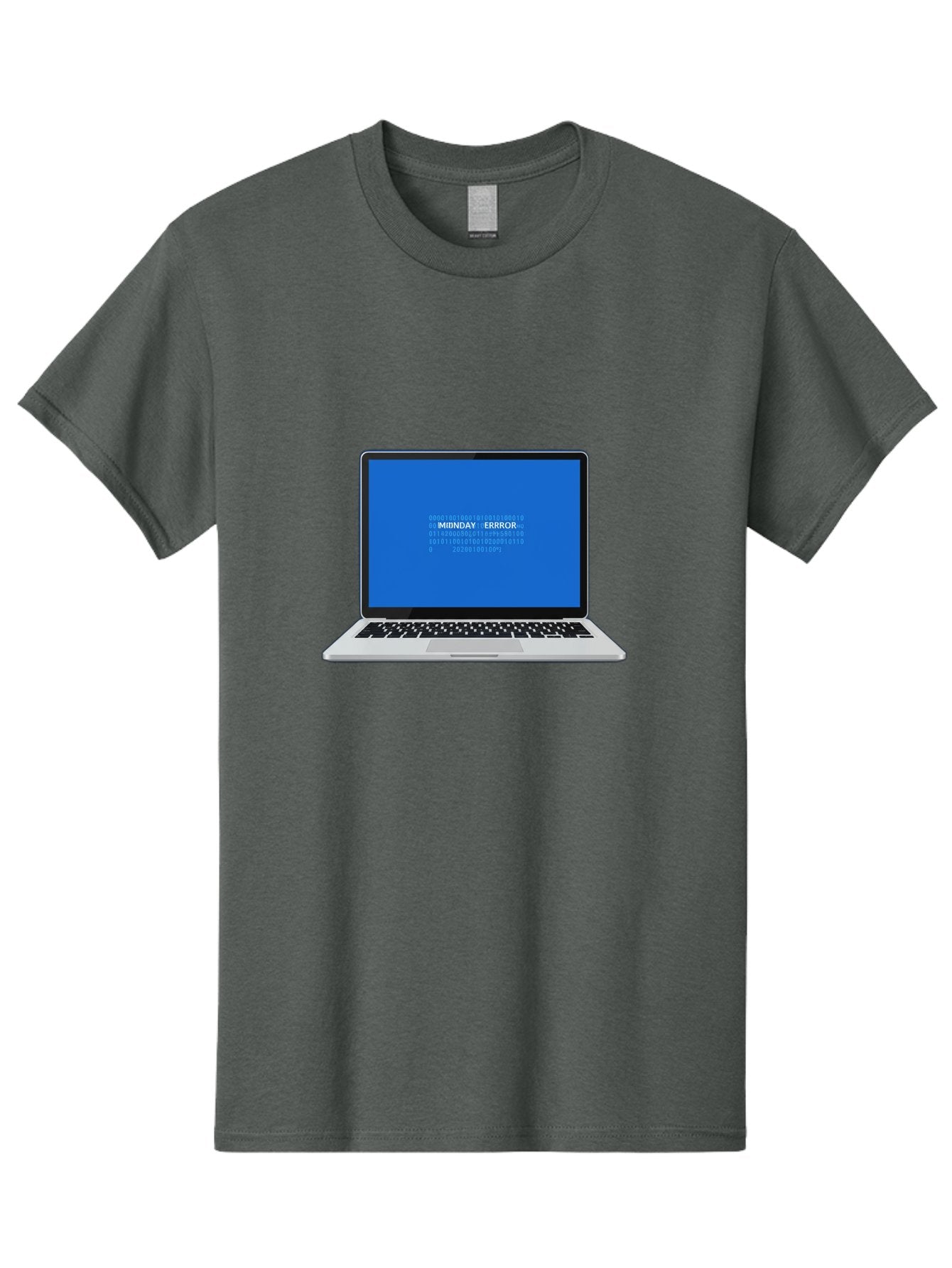 Midnday-Error Men'S Graphic Tee, 100% Cotton, Comfortable Casual Summer Wear, Machine Washable, Laptop Screen Displaying Error Message, Blue Screen Of Death, System Failure, Technical Issue, Error Code, Debugging, Technology Problem, Bae494 4
