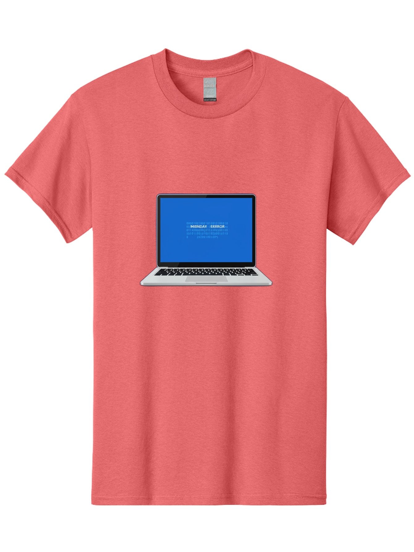 Midnday-Error Men'S Graphic Tee, 100% Cotton, Comfortable Casual Summer Wear, Machine Washable, Laptop Screen Displaying Error Message, Blue Screen Of Death, System Failure, Technical Issue, Error Code, Debugging, Technology Problem, Bae494 10