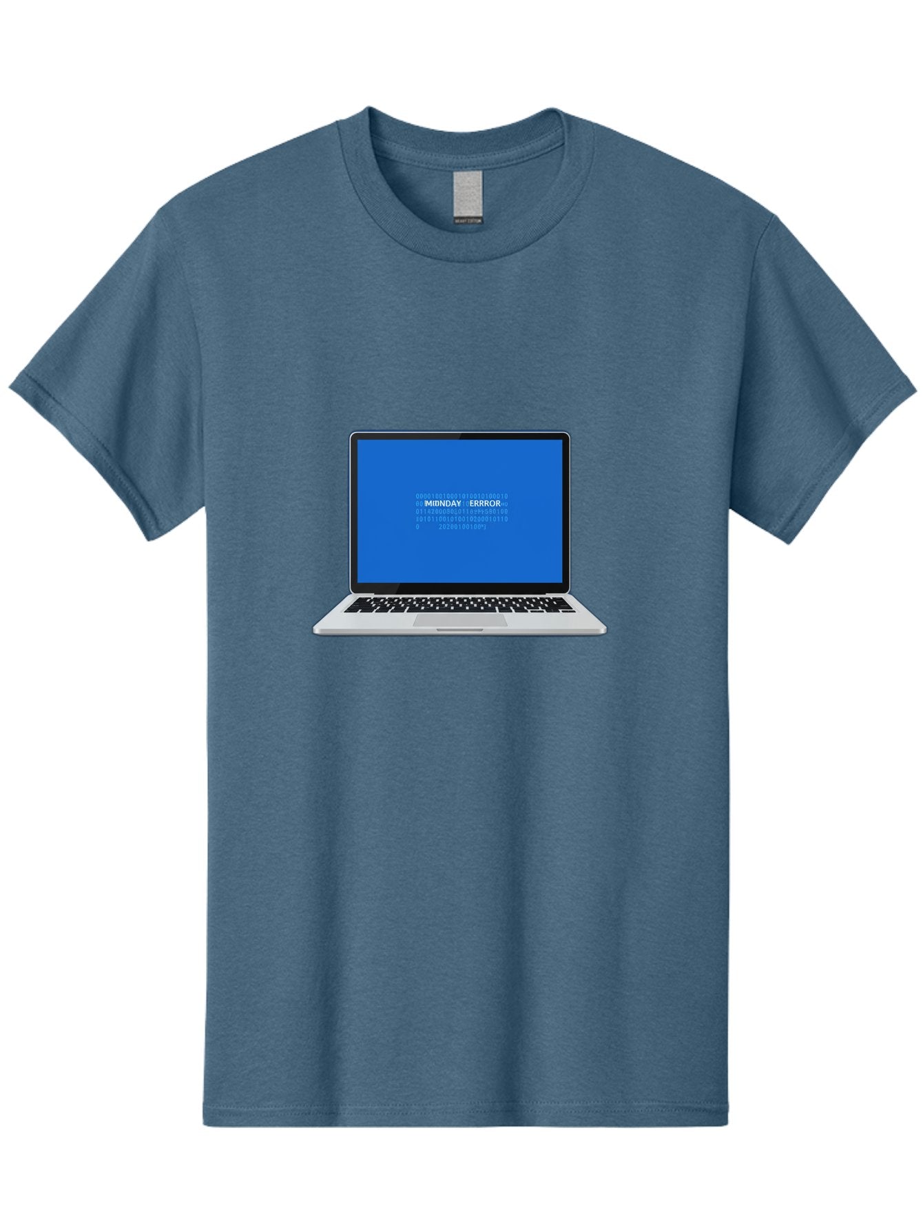 Midnday-Error Men'S Graphic Tee, 100% Cotton, Comfortable Casual Summer Wear, Machine Washable, Laptop Screen Displaying Error Message, Blue Screen Of Death, System Failure, Technical Issue, Error Code, Debugging, Technology Problem, Bae494