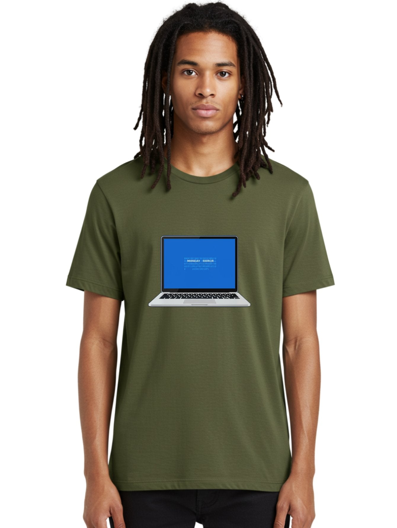 Midnday-Error Men'S Graphic Tee, 100% Cotton, Comfortable Casual Summer Wear, Machine Washable, Laptop Screen Displaying Error Message, Blue Screen Of Death, System Failure, Technical Issue, Error Code, Debugging, Technology Problem, Bae494 29