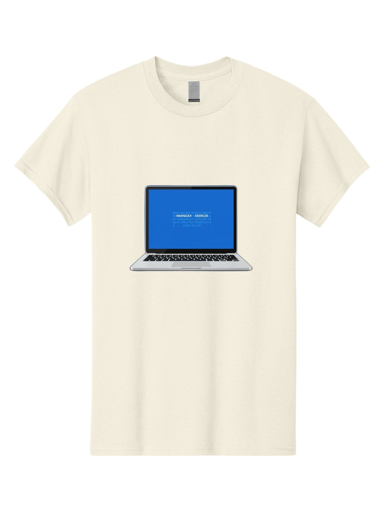 Midnday-Error Men'S Graphic Tee, 100% Cotton, Comfortable Casual Summer Wear, Machine Washable, Laptop Screen Displaying Error Message, Blue Screen Of Death, System Failure, Technical Issue, Error Code, Debugging, Technology Problem, Bae494 3