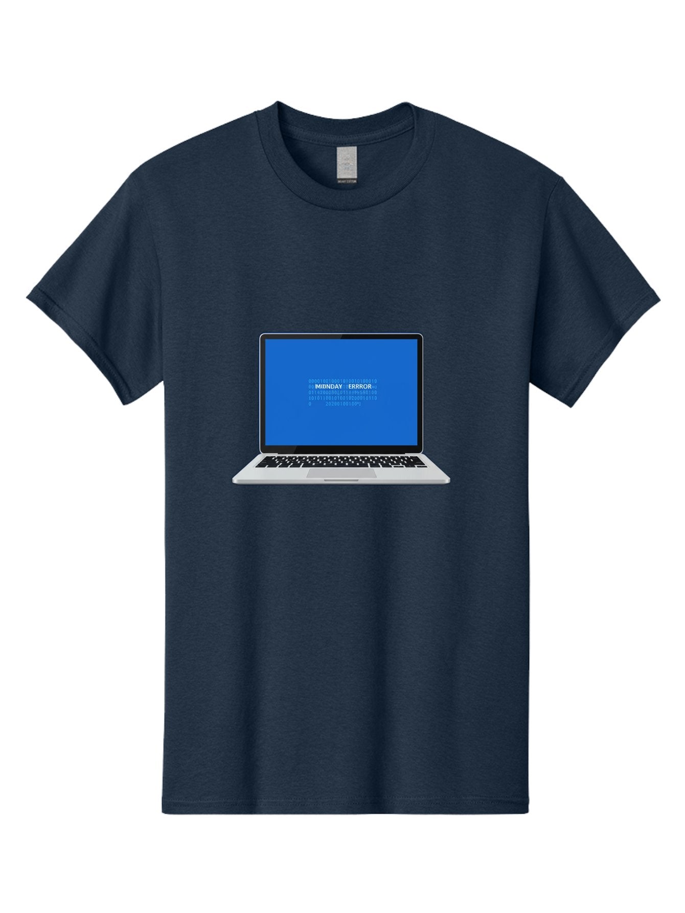 Midnday-Error Men'S Graphic Tee, 100% Cotton, Comfortable Casual Summer Wear, Machine Washable, Laptop Screen Displaying Error Message, Blue Screen Of Death, System Failure, Technical Issue, Error Code, Debugging, Technology Problem, Bae494 8