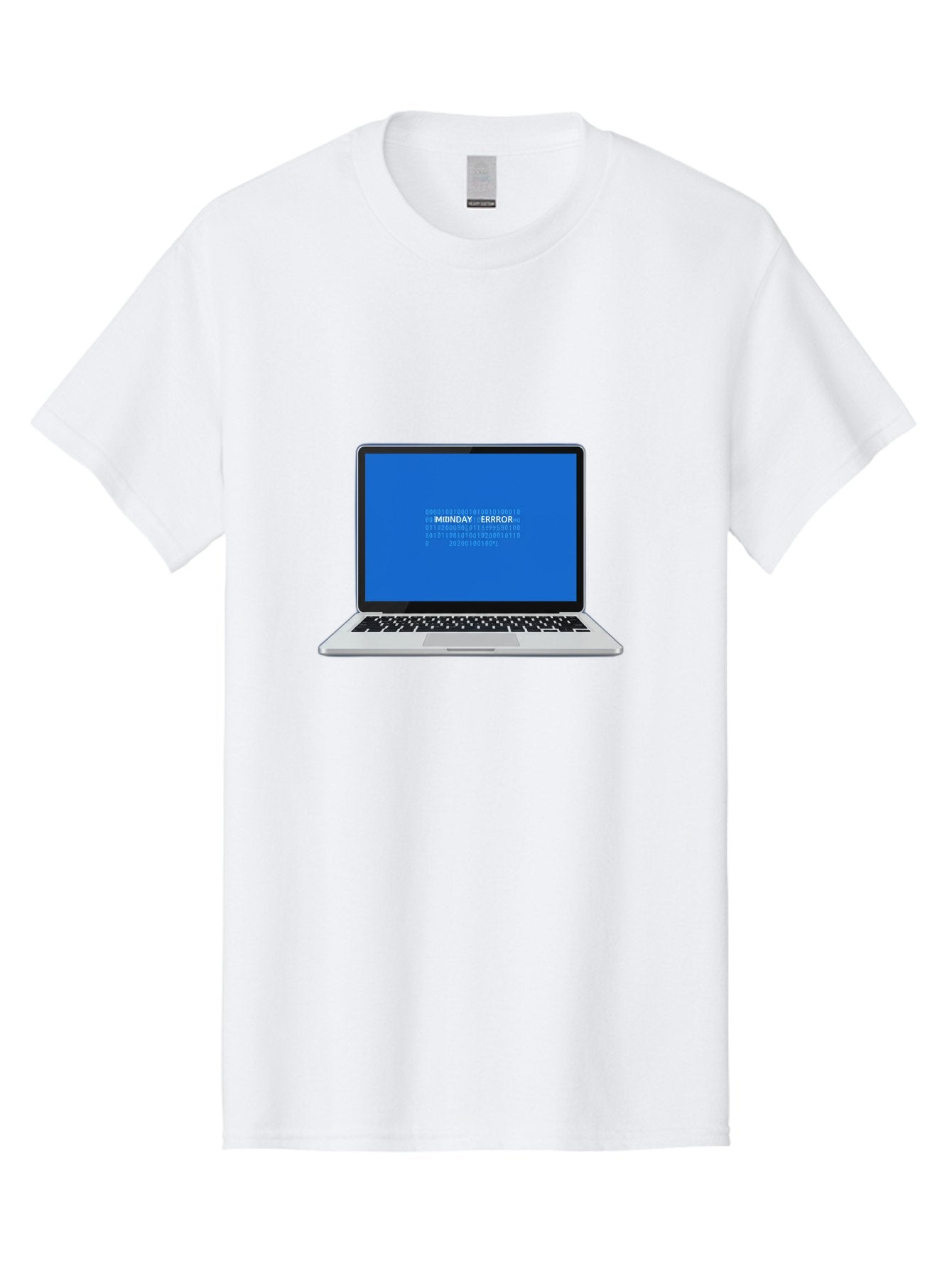 Midnday-Error Men'S Graphic Tee, 100% Cotton, Comfortable Casual Summer Wear, Machine Washable, Laptop Screen Displaying Error Message, Blue Screen Of Death, System Failure, Technical Issue, Error Code, Debugging, Technology Problem, Bae494 15
