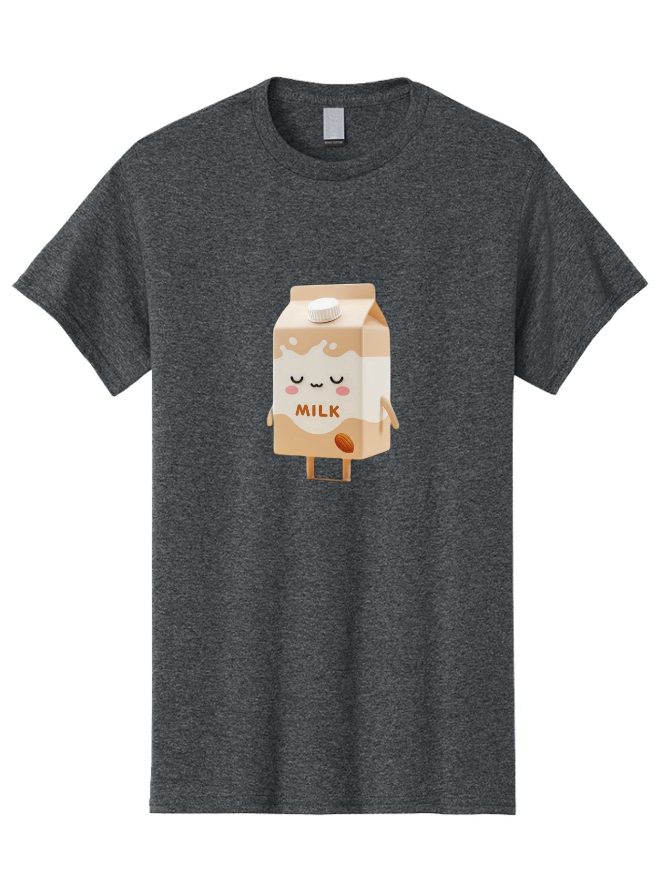 Milk-2 Men'S Graphic Tee, 100% Cotton, Comfortable Casual Summer Wear, Machine Washable, Cartoon Milk Carton, Kawaii Character, Cute Face, Almond Illustration, Dairy Product, Cute Design, Beverage Packaging, Adorable Mascot, Smiling Milk Bae497