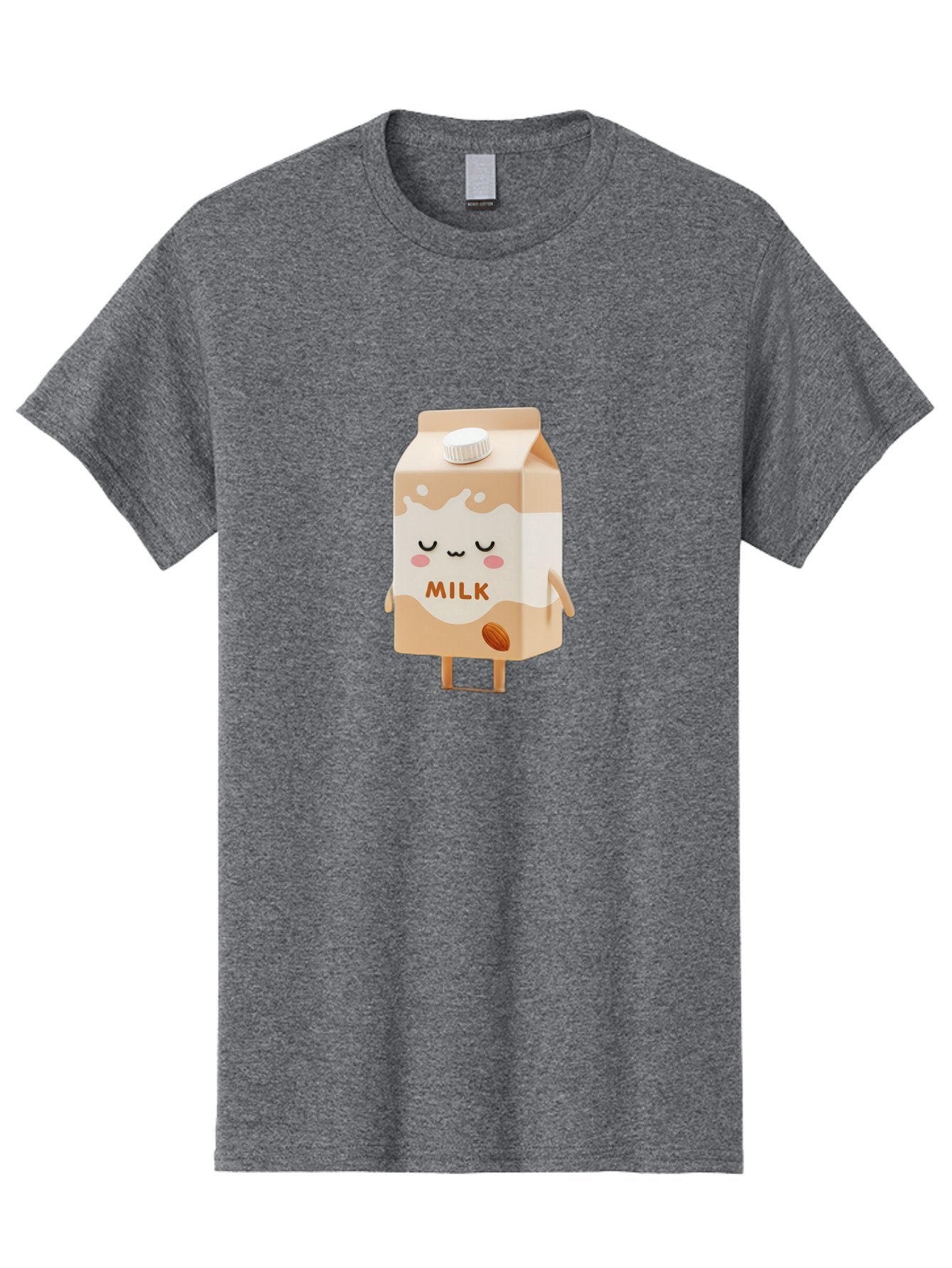 Milk-2 Men'S Graphic Tee, 100% Cotton, Comfortable Casual Summer Wear, Machine Washable, Cartoon Milk Carton, Kawaii Character, Cute Face, Almond Illustration, Dairy Product, Cute Design, Beverage Packaging, Adorable Mascot, Smiling Milk Bae497 7