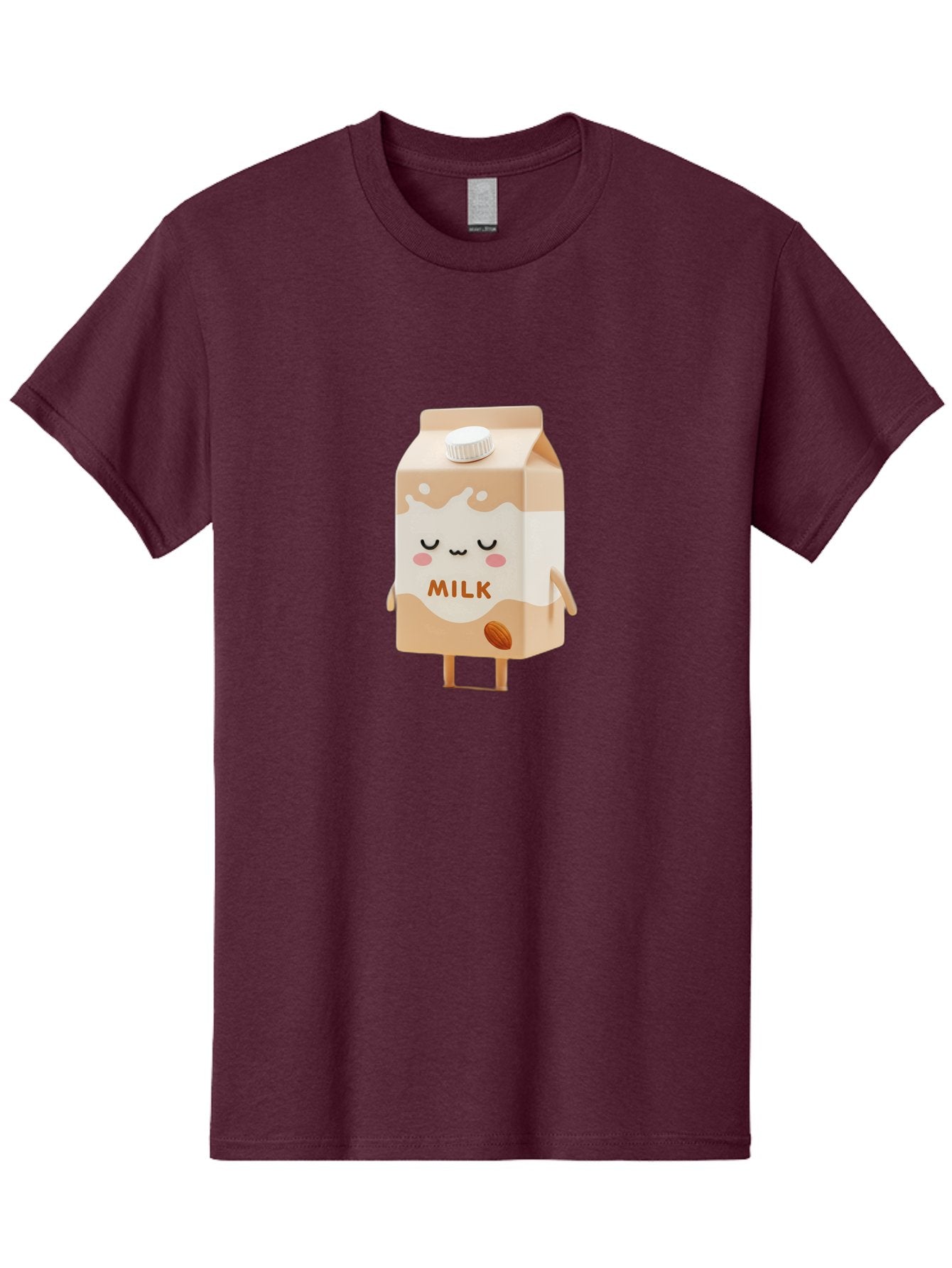 Milk-2 Men'S Graphic Tee, 100% Cotton, Comfortable Casual Summer Wear, Machine Washable, Cartoon Milk Carton, Kawaii Character, Cute Face, Almond Illustration, Dairy Product, Cute Design, Beverage Packaging, Adorable Mascot, Smiling Milk Bae497 12