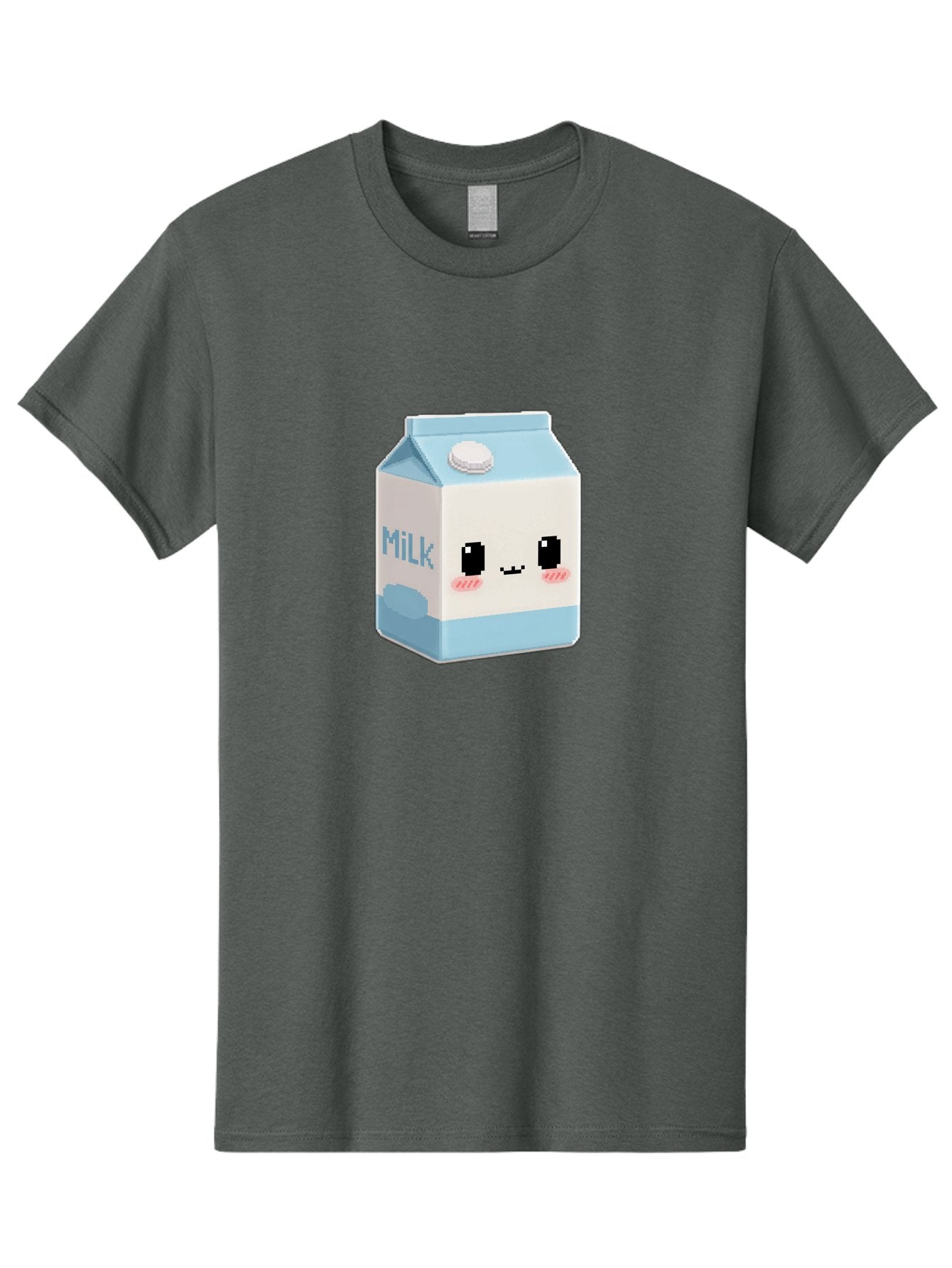Milk-3 Men'S Graphic Tee, 100% Cotton, Comfortable Casual Summer Wear, Machine Washable, Cartoon Milk Carton, Cute Character Design, Pixel Art Style, Adorable Face, Kawaii Culture, Milk Beverage, Dairy Product, 8-Bit Aesthetic, Bae498 14