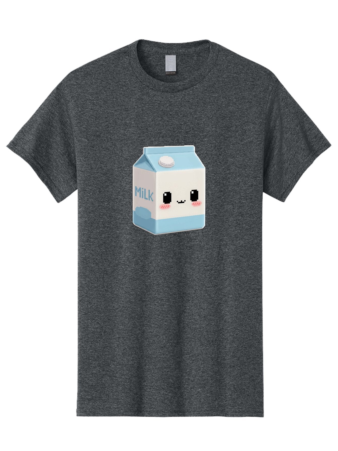 Milk-3 Men'S Graphic Tee, 100% Cotton, Comfortable Casual Summer Wear, Machine Washable, Cartoon Milk Carton, Cute Character Design, Pixel Art Style, Adorable Face, Kawaii Culture, Milk Beverage, Dairy Product, 8-Bit Aesthetic, Bae498 4