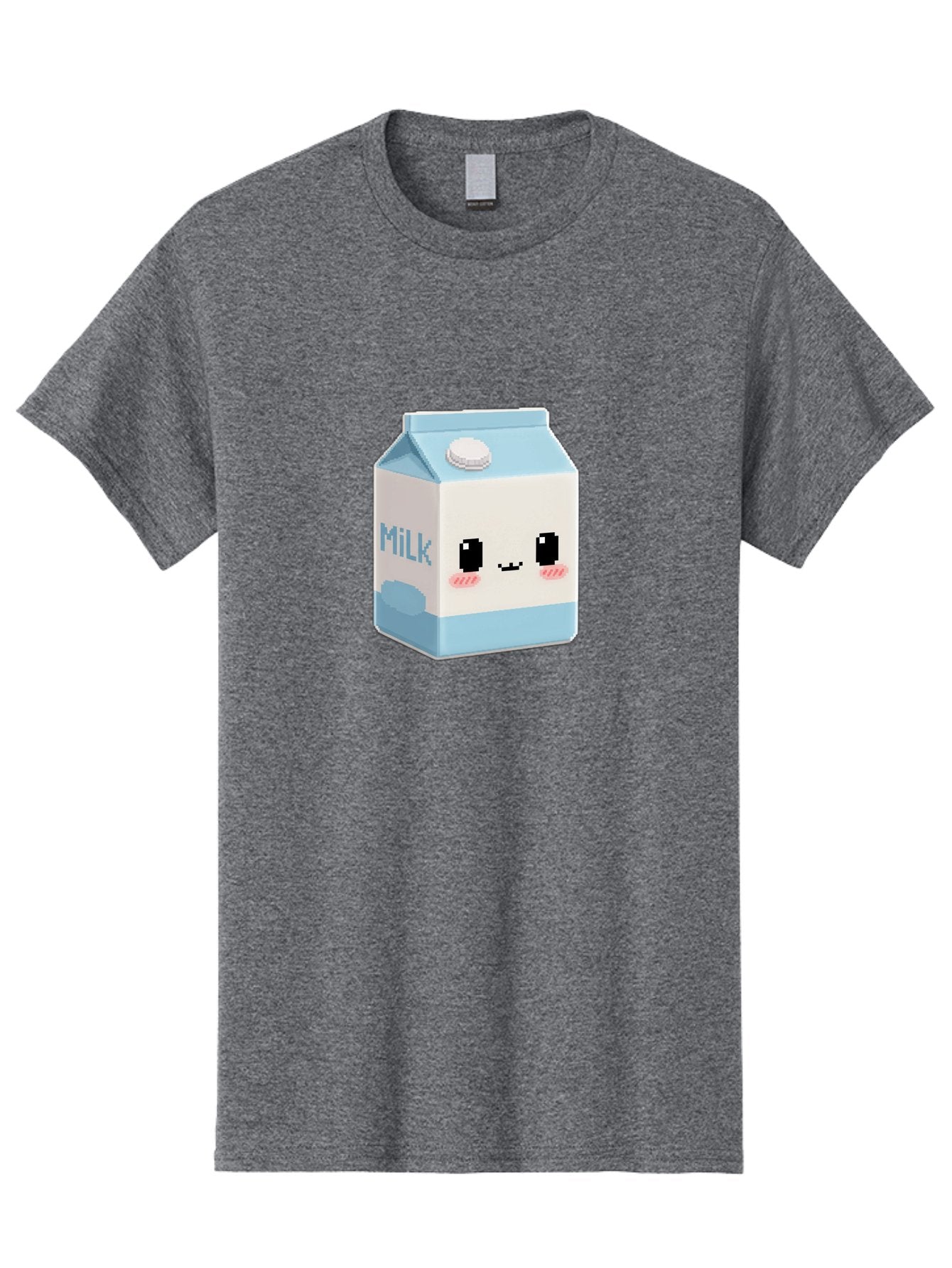 Milk-3 Men'S Graphic Tee, 100% Cotton, Comfortable Casual Summer Wear, Machine Washable, Cartoon Milk Carton, Cute Character Design, Pixel Art Style, Adorable Face, Kawaii Culture, Milk Beverage, Dairy Product, 8-Bit Aesthetic, Bae498 12
