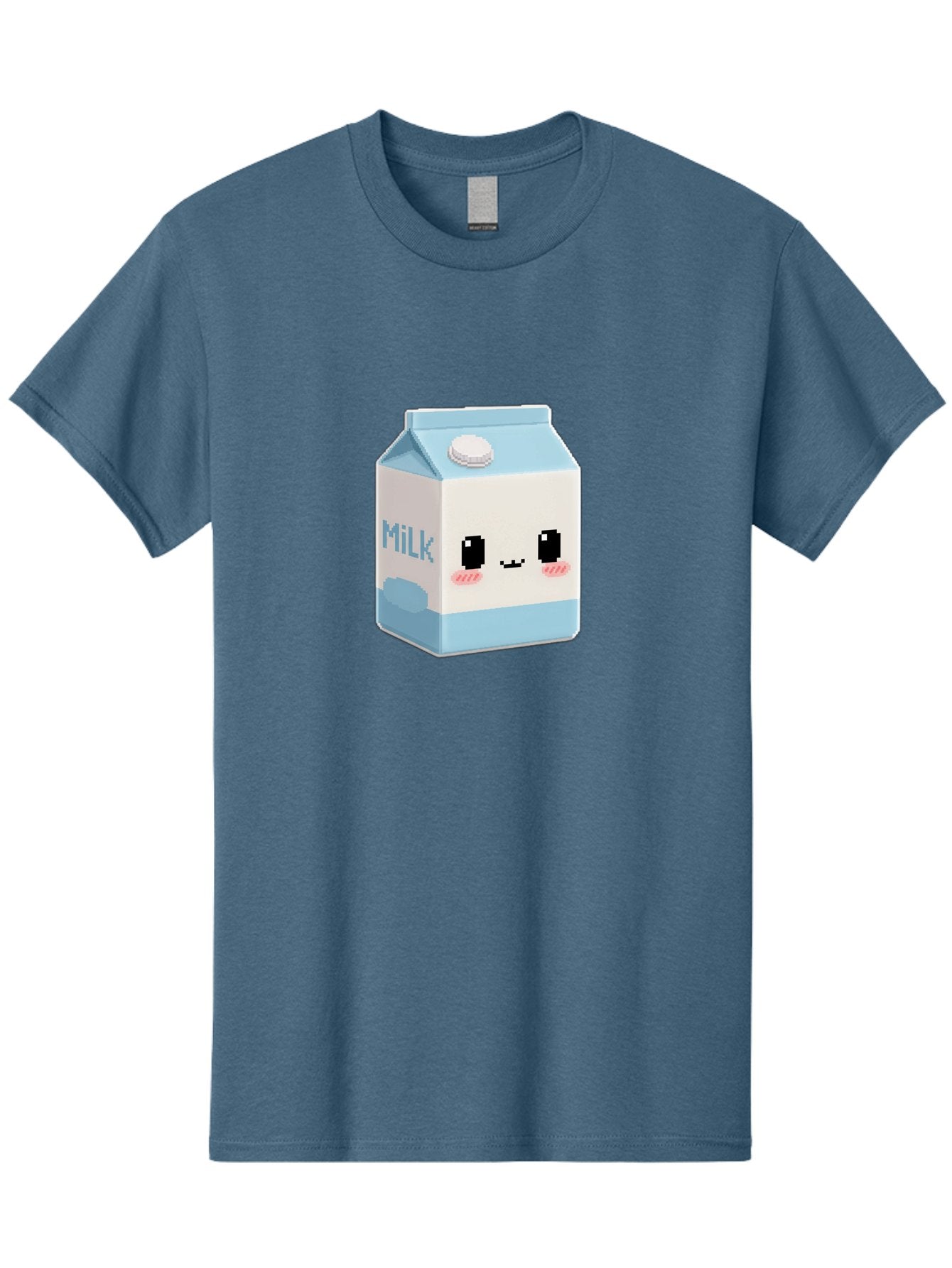 Milk-3 Men'S Graphic Tee, 100% Cotton, Comfortable Casual Summer Wear, Machine Washable, Cartoon Milk Carton, Cute Character Design, Pixel Art Style, Adorable Face, Kawaii Culture, Milk Beverage, Dairy Product, 8-Bit Aesthetic, Bae498 7