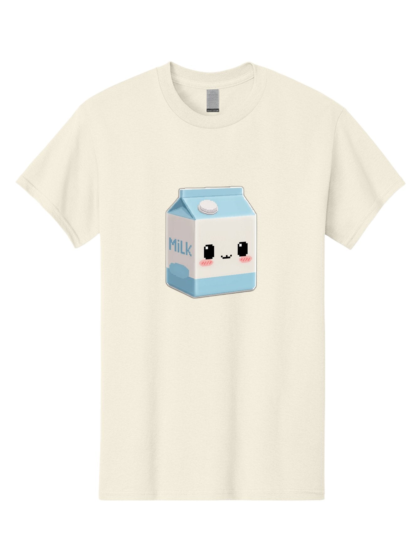 Milk-3 Men'S Graphic Tee, 100% Cotton, Comfortable Casual Summer Wear, Machine Washable, Cartoon Milk Carton, Cute Character Design, Pixel Art Style, Adorable Face, Kawaii Culture, Milk Beverage, Dairy Product, 8-Bit Aesthetic, Bae498 11