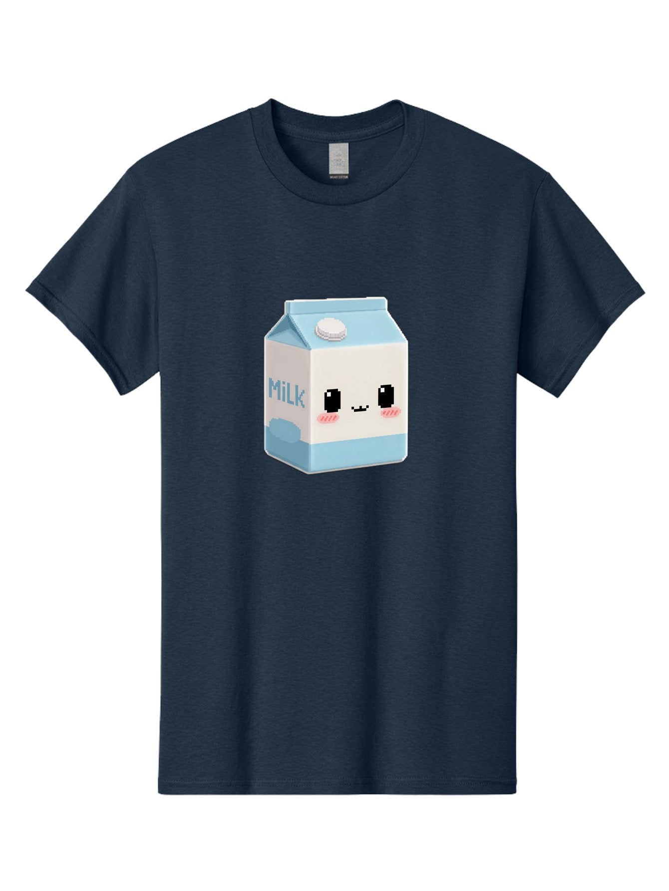 Milk-3 Men'S Graphic Tee, 100% Cotton, Comfortable Casual Summer Wear, Machine Washable, Cartoon Milk Carton, Cute Character Design, Pixel Art Style, Adorable Face, Kawaii Culture, Milk Beverage, Dairy Product, 8-Bit Aesthetic, Bae498 9