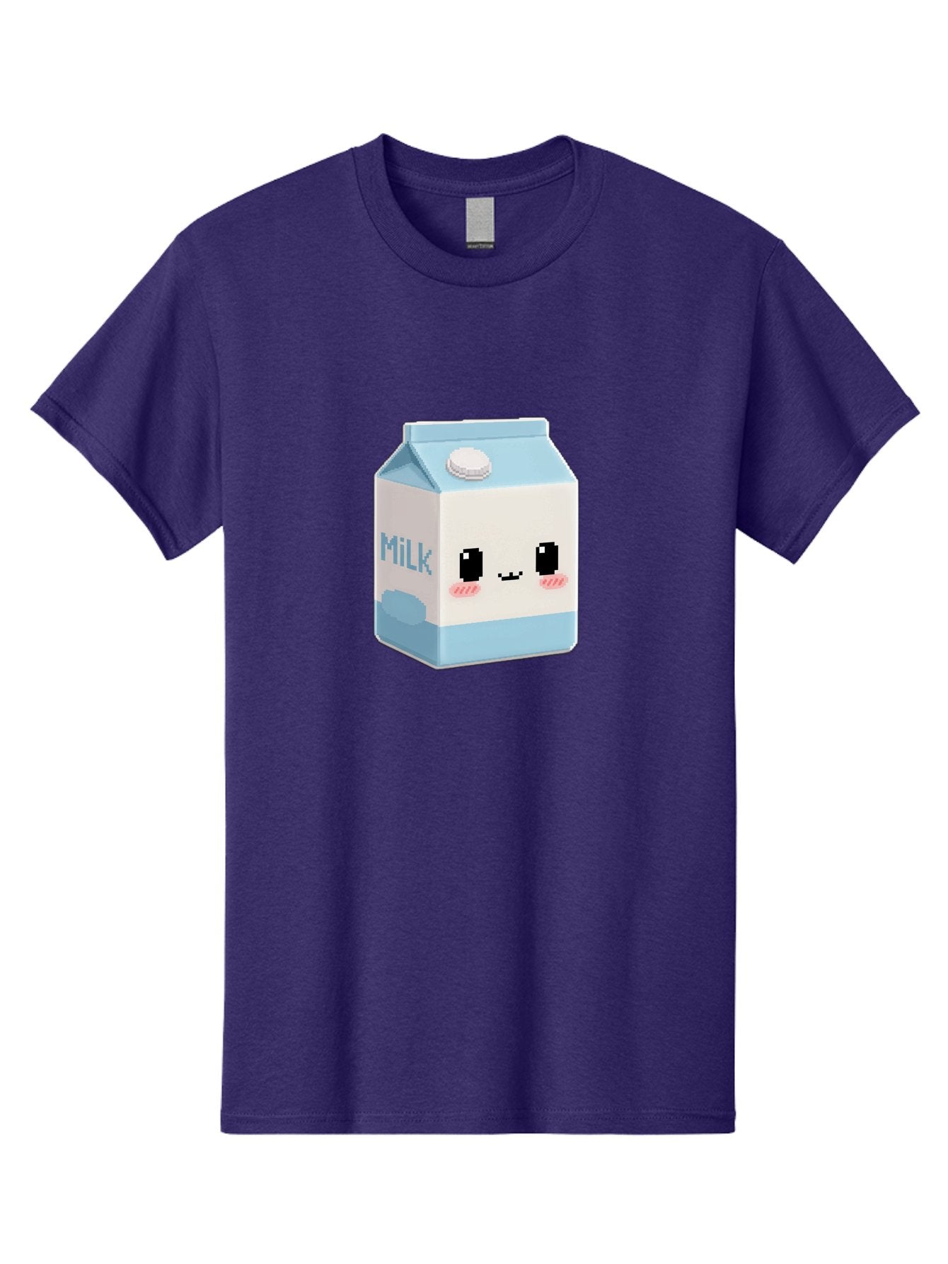 Milk-3 Men'S Graphic Tee, 100% Cotton, Comfortable Casual Summer Wear, Machine Washable, Cartoon Milk Carton, Cute Character Design, Pixel Art Style, Adorable Face, Kawaii Culture, Milk Beverage, Dairy Product, 8-Bit Aesthetic, Bae498 15